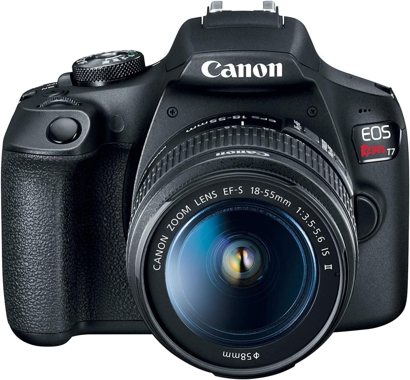 Canon EOS Rebel T7 DSLR Camera with 18-55mm Lens (Black) (Renewed) | 18-55mm