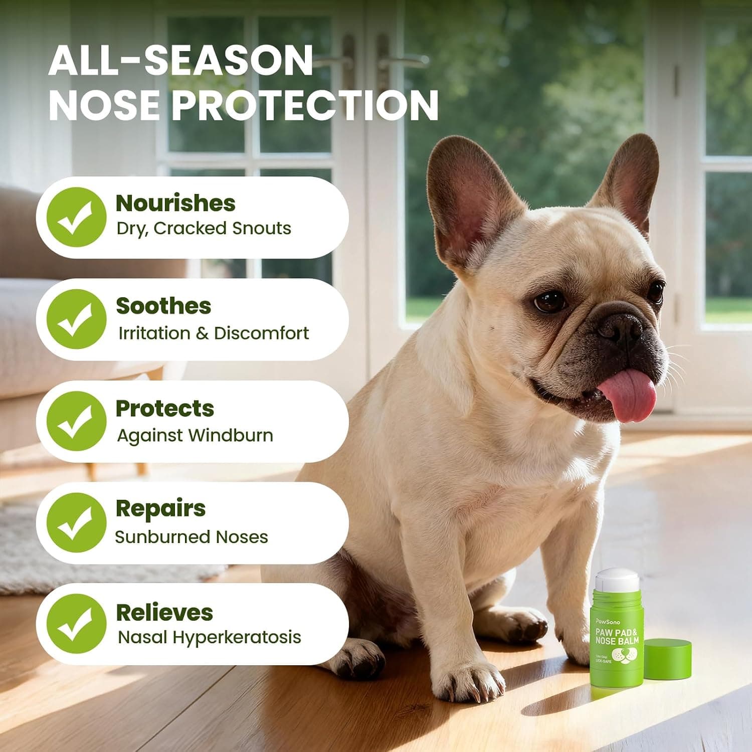 Lick-Safe Dog Paw & Nose Balm with Coconut Oil | All-Natural Moisturizer & Soother for Dry, Cracked Pads & Snout, Heat & Cold Pavement Protection, Horse Hoof Care