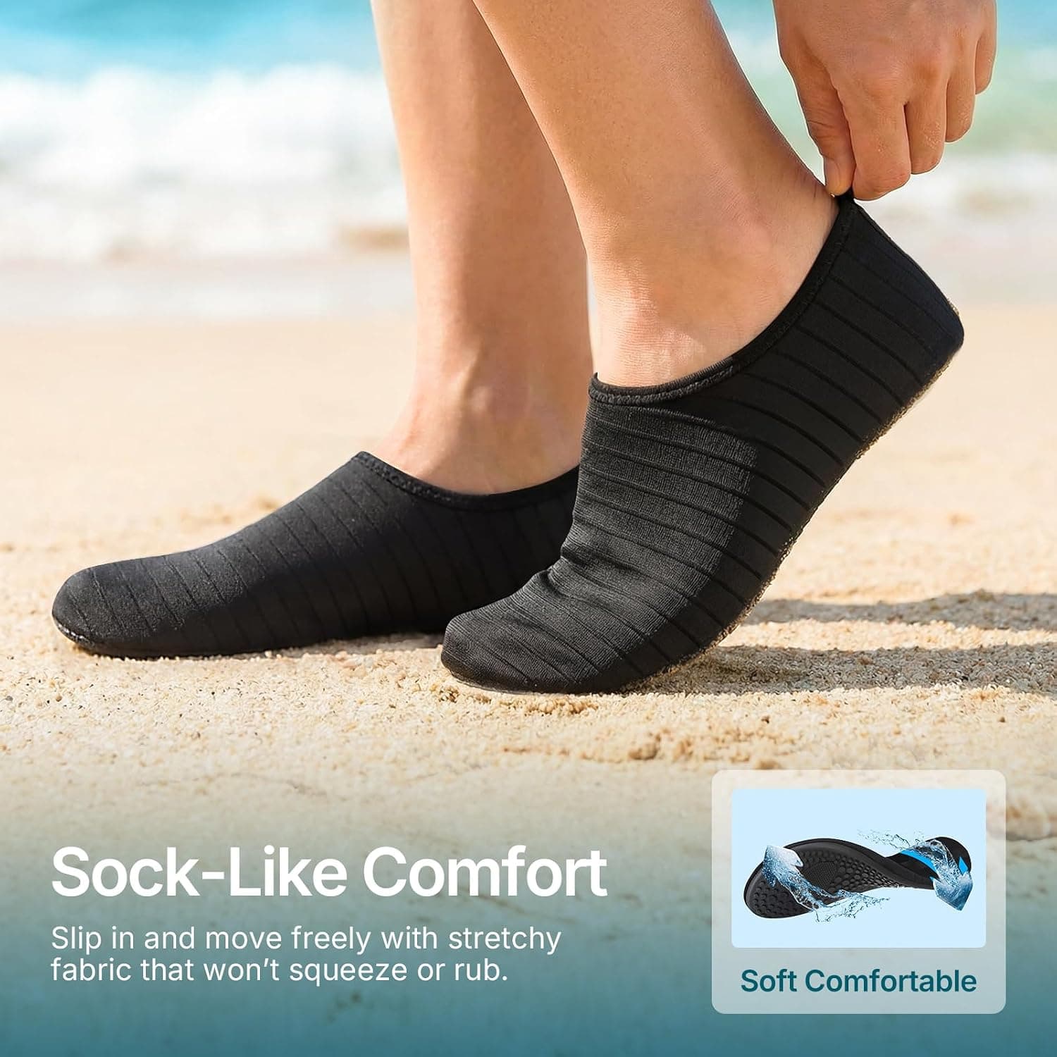 Water Shoes for Women Men Quick-Dry Aqua Socks Swim Beach Outfits Barefoot | Yoga Exercise Wear Sport Accessories Pool Camping Must Haves River Hiking Youth Adult