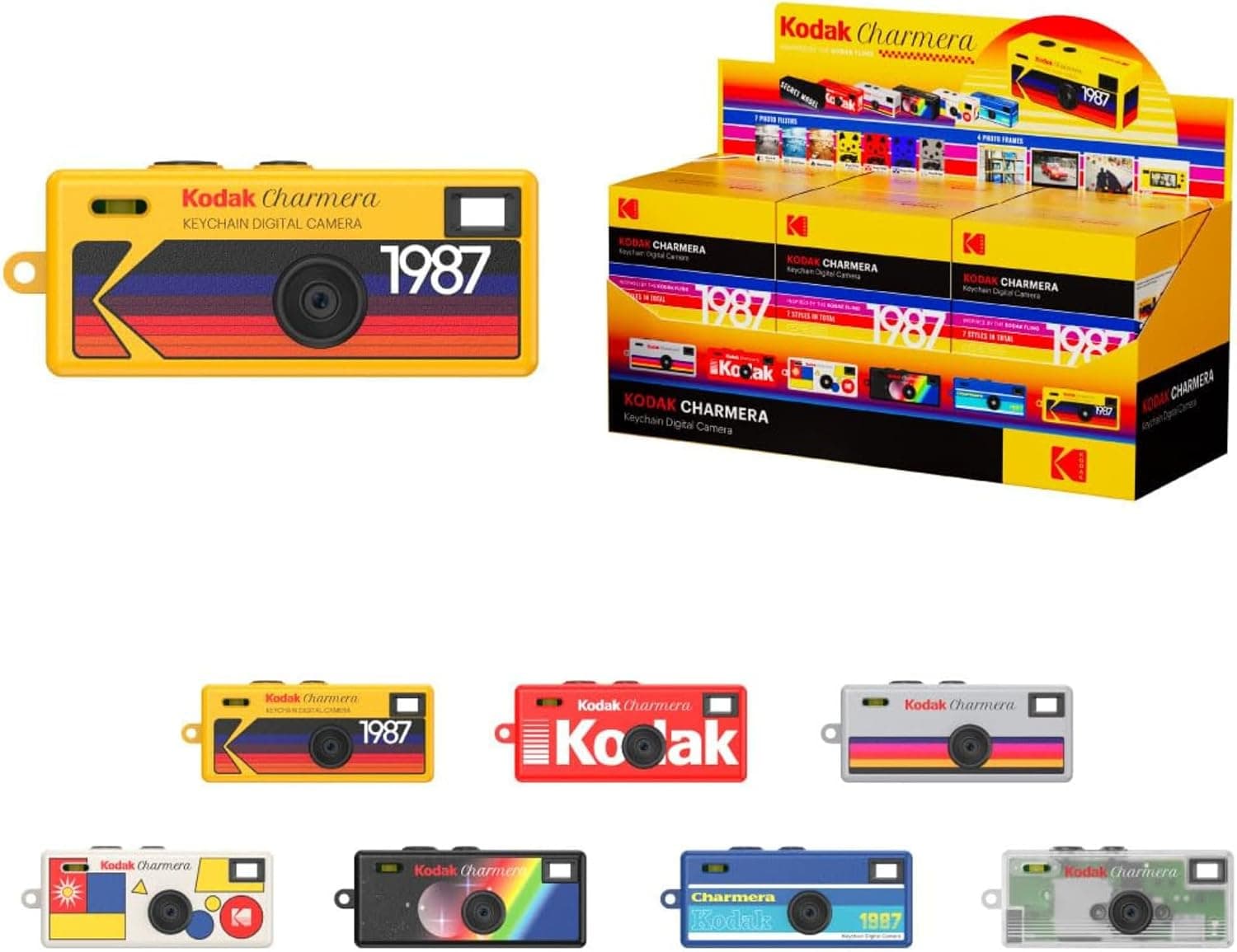 KODAK CHARMERA Keychain Digital Camera Blind Box Single Box (1PC),Mini Camera,Digicam,Video Recording,Bag Charm,1.6 Megapixels,Micro SD Card Slot,for Beginners Teens and Adults