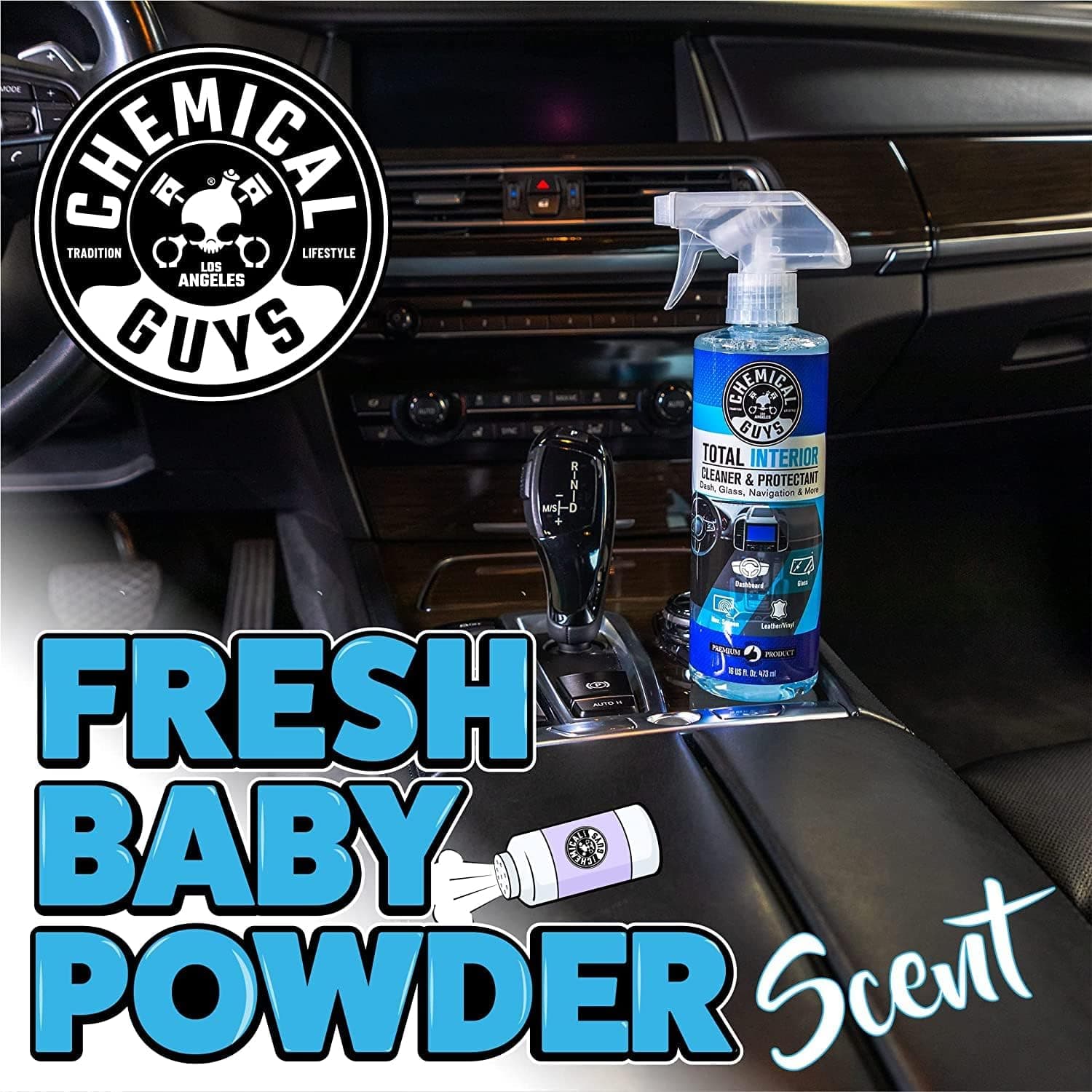 Chemical Guys, Total Interior Cleaner, Protectant & Car Detailer, 16 oz | Cleans dashboards, seats, door panels, trim and glass in one step, leaving a fresh, streak-free, factory-style look
