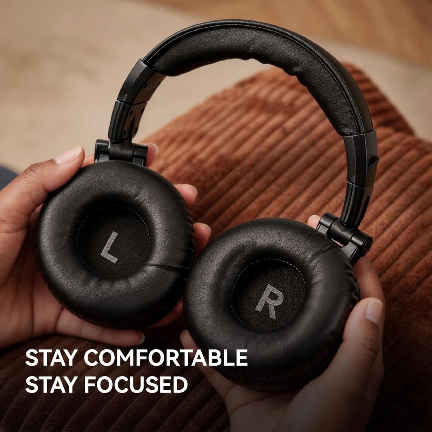 OneOdio Wired DJ Hi-Res Over-Ear Headphones for PC, Keyboard Guitar - Black | headphone with 50mm drivers, dual 3.5mm and 6.35mm jacks for studio monitoring, recording, podcasting, mixing and DJ use.