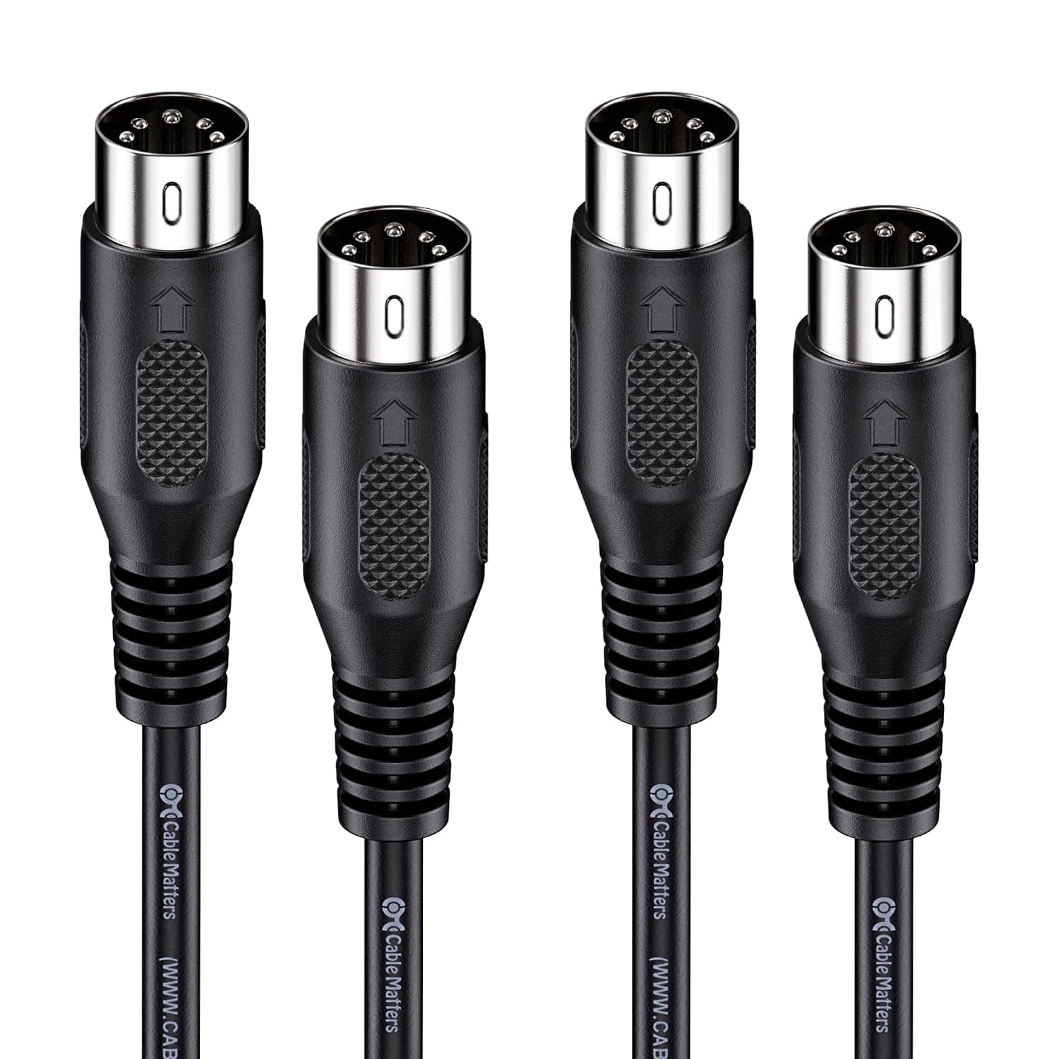 Cable Matters 2-Pack 5 Pin DIN MIDI Cable, 5 Pin MIDI Cable, 6ft | For MIDI Keyboards and Controllers, 5-Pin DIN Male Connectors, Flexible PVC Jacket