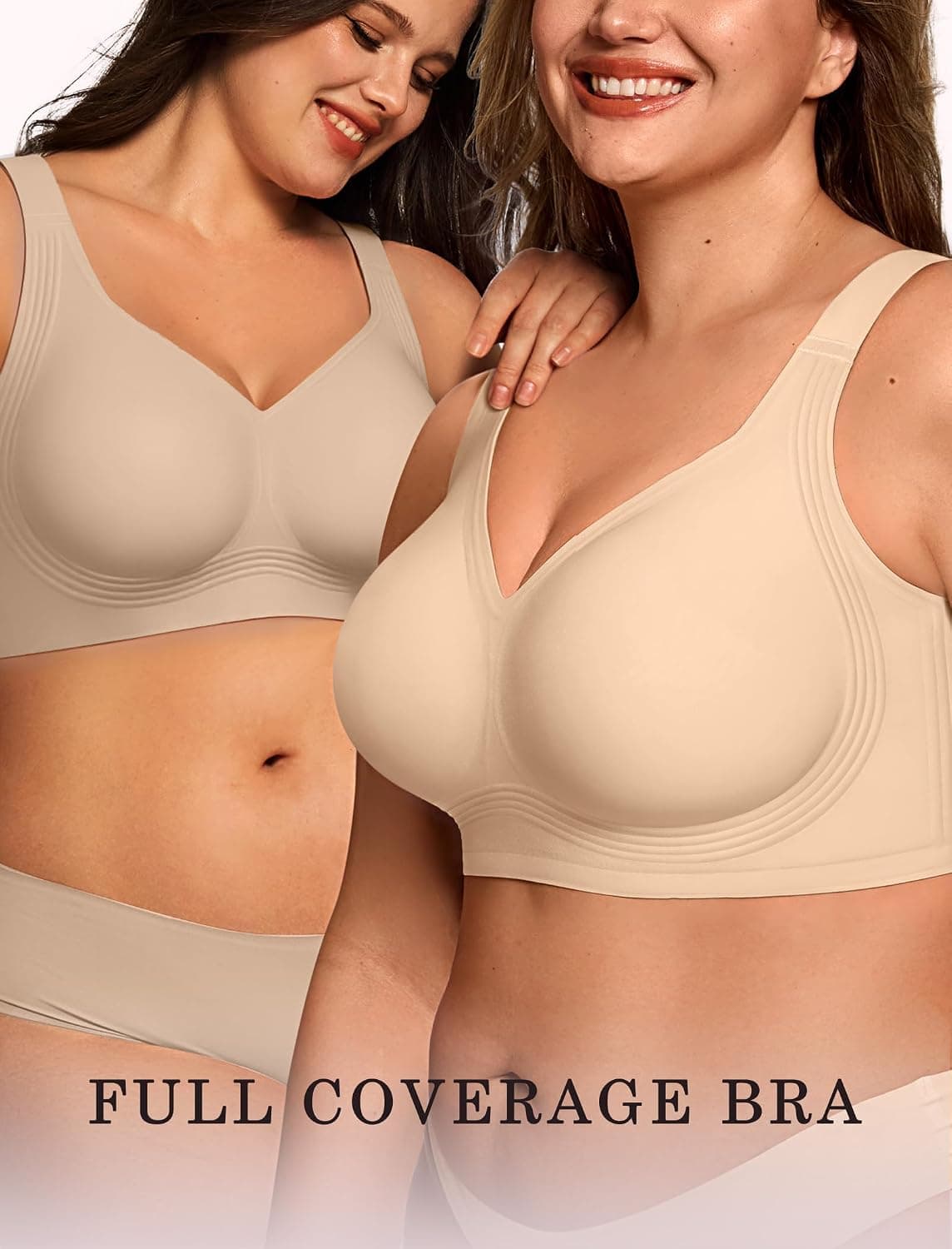 OEAK Womens Wireless Jelly Bras Plus Size Support Push Up Comfortable Bra | no underwire,full coverage,for large breast,minimizer bra,seamless,tshirt bras,everyday bra