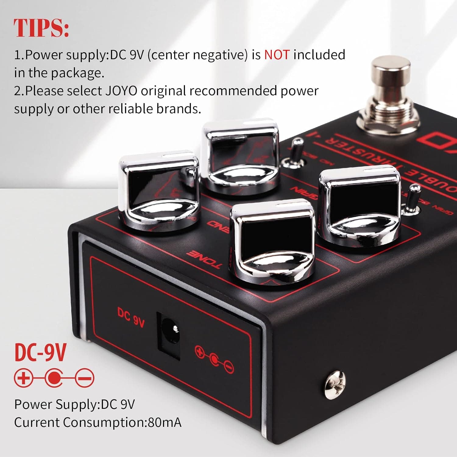 JOYO Bass Overdrive Guitar Pedal, Blend Control with Mid & Gain Boost Switches, Tone/Volume/Gain Knobs, Bypass (DOUBLE THRUSTER R-28)