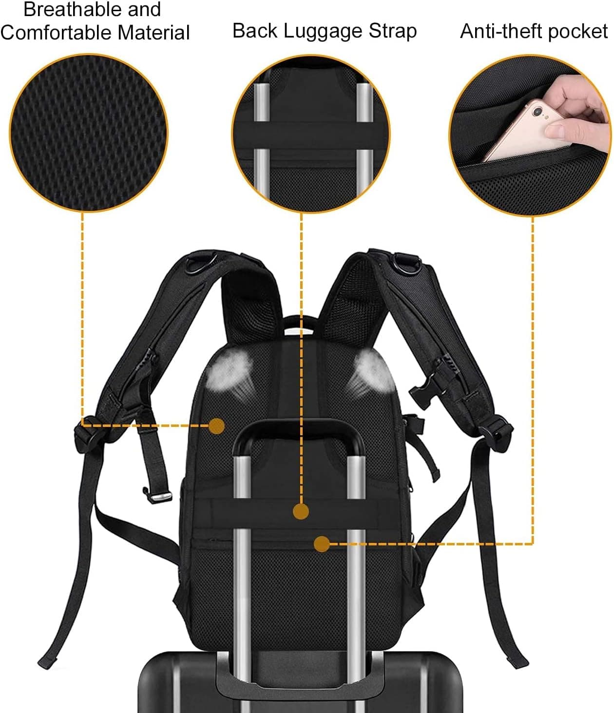 MOSISO Camera Backpack, DSLR/SLR/Mirrorless Photography Camera Bag | 15-16 inch Waterproof Hardshell Case with Tripod Holder&Laptop Compartment Compatible with Canon/Nikon/Sony, Black