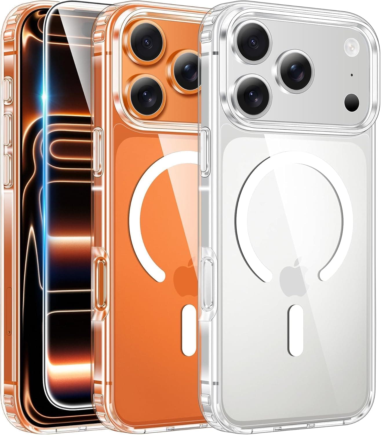 FNTCASE for iPhone 17 Pro-Max Case Compatible with Magsafe Clear Phonecase | Screen Protector, Military Grade Drop Protection, Slim Magnetic Phone Cases, Shockproof Bumper, Transparent Cell Cover
