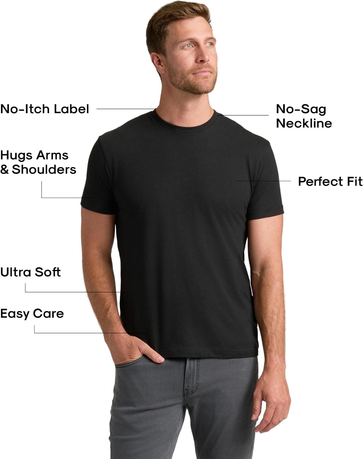 True Classic Mens T-Shirts – Short Sleeve Crew Neck T Shirts for Man, Cotton Blend Plain Novelty Men's T-Shirts