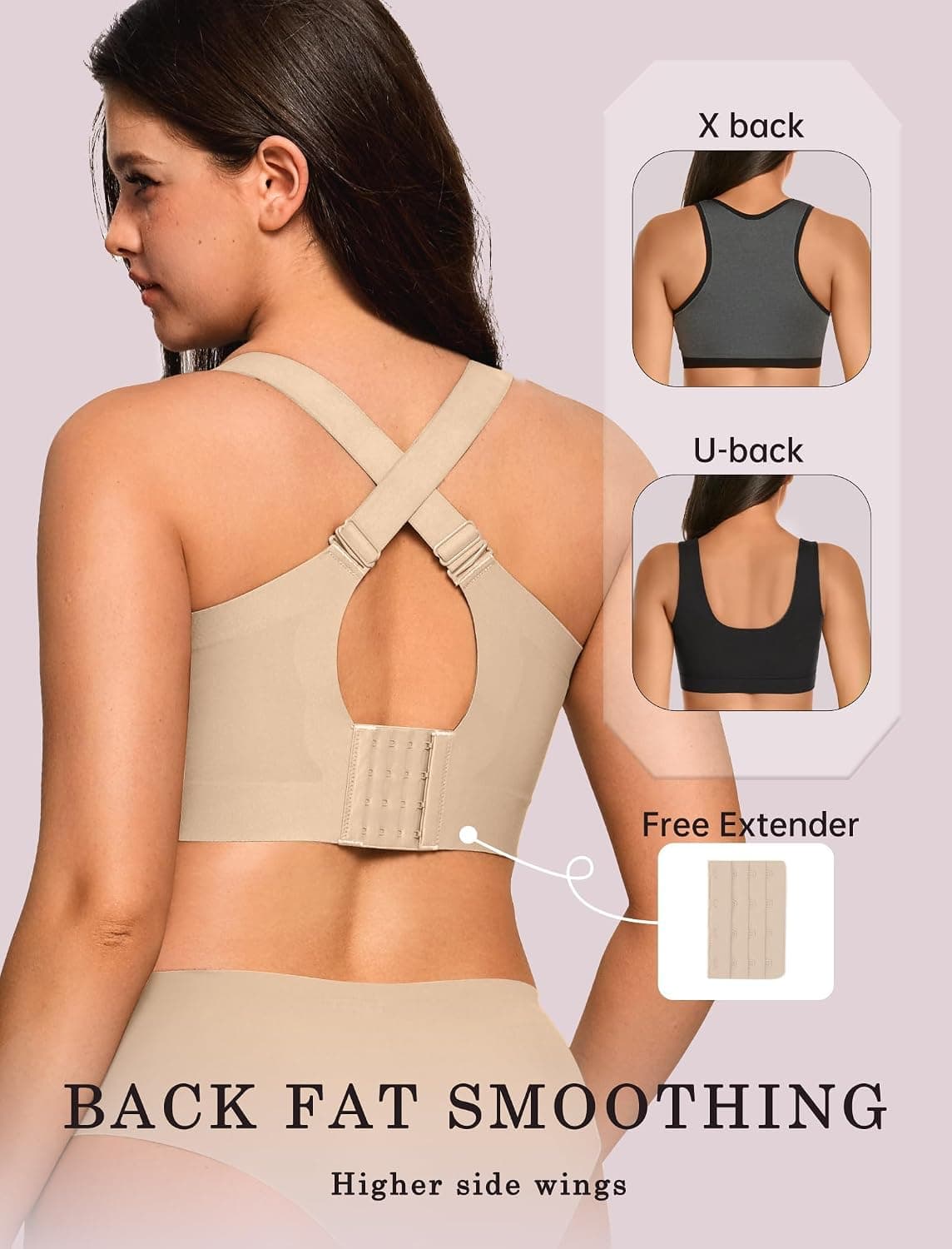 OEAK Womens Wireless Jelly Bras Plus Size Support Push Up Comfortable Bra | no underwire,full coverage,for large breast,minimizer bra,seamless,tshirt bras,everyday bra