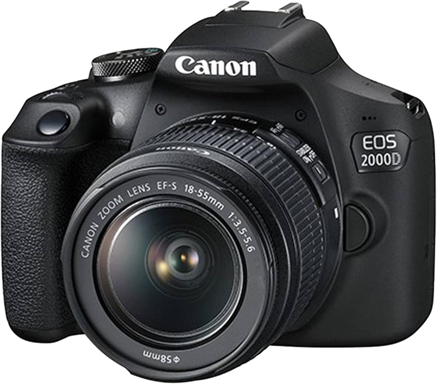 Canon EOS 2000D / Rebel T7 DSLR Camera with EF-S 18-55mm Lens + SanDisk 32GB Card Tripod Case Wideangle Lenses ZeeTech Accessory Bundle (20pc Bundle) (18-55MM, Card) Black (Renewed)