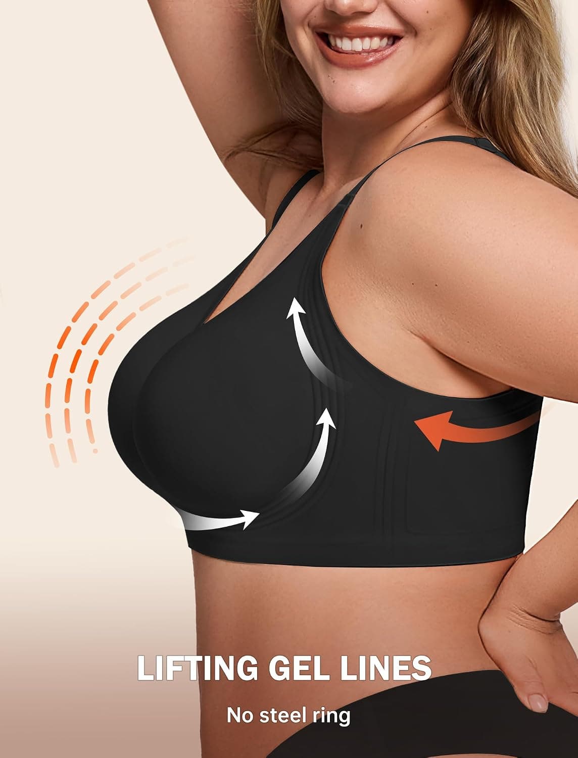 LetsJoli Jelly Bras for Women No Underwire Plus Size Push Up Supportive | Full Coverage, Wireless Support Lift, For Older Women Large Breasts, Minimizer, Seamless Everyday Bra