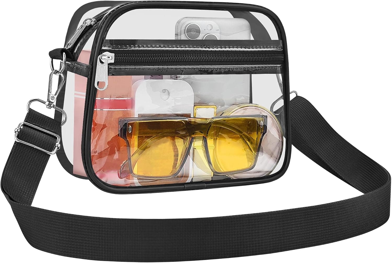 USPECLARE Clear Bag for Stadium Events Clear Sports Fan Handbags Purses | Unisex 0.4 mm Thickened Waterproof PVC,Approved for Concerts,Game Days,Outdoor Events