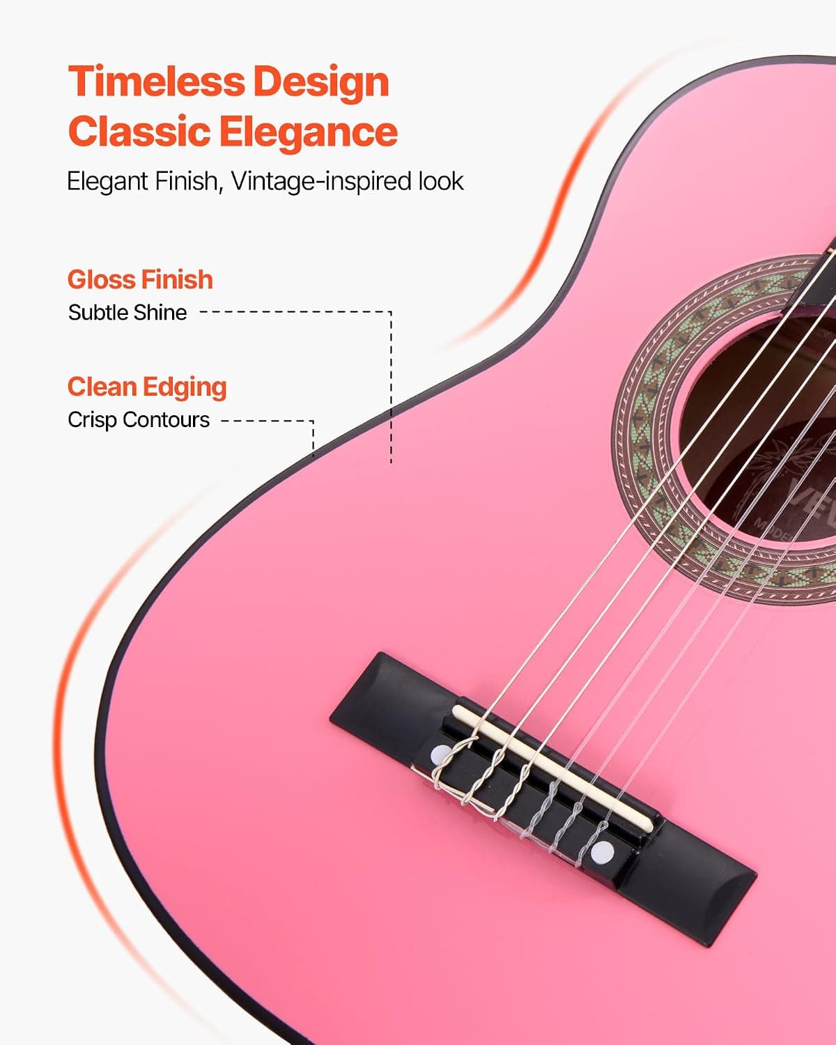 VEVOR Acoustic Guitar, Classical Guitar Starter Kit for Beginners, with Nylon Strings, Basswood Guitar, for Kids Adults Girls Boys Students