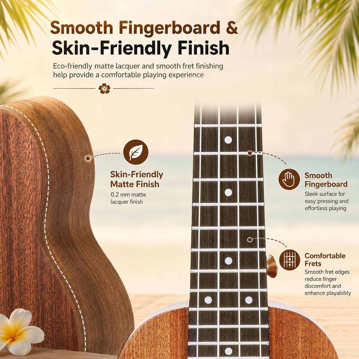 AODSK Soprano Ukulele for Beginner 21 Inch Ukelele Kit with Gig Bag StrapTuner Nylon String 4 Picks Cloth Online Lesson Holiday Gift
