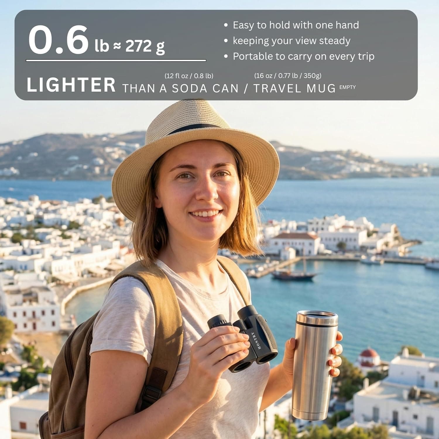 10x25 Compact Binoculars for Adults and Kids | Bird Watching, Travel, Cruise Ship, Sport Games, Theater, Concerts, Road Trip