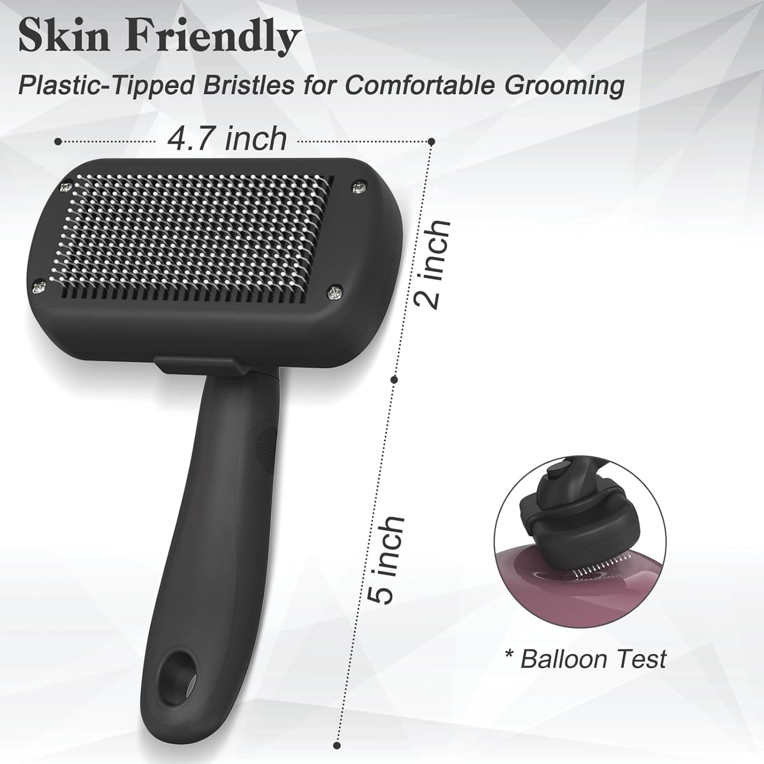 Dipoo Self Cleaning Shedding Brush - Skin Friendly Grooming Tool for Dogs, Cats, and Puppies, Deshedding and Hair Removal for Long and Short Haired Pets, Black | Skin Friendly Grooming Deshedding Tool and Hair Removal for Long and Short Haired Pets