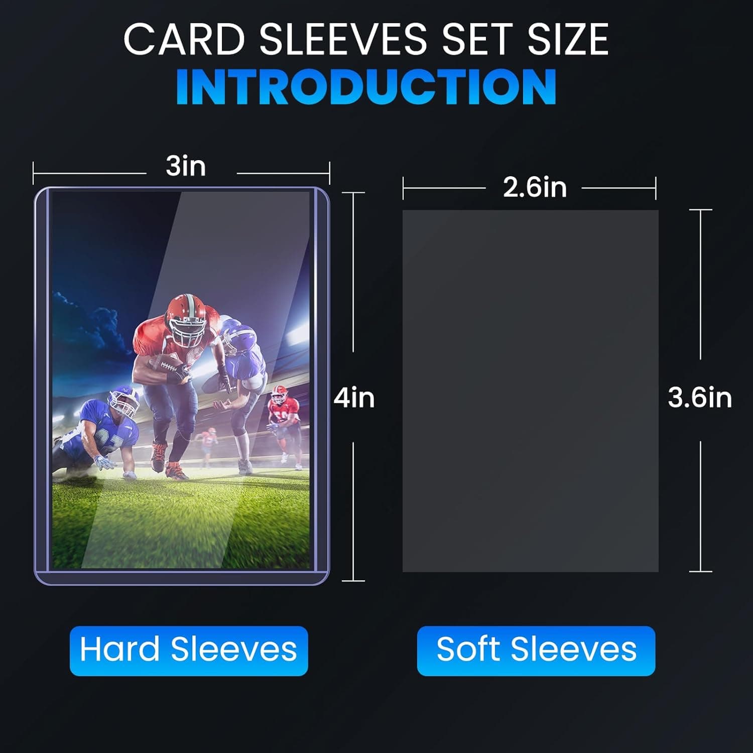 200 Card Sleeves Top Loaders for Cards, 3" x 4" Hard Plastic Toploaders | Baseball Card Protectors, Trading Card Holder for Football Sports Cards (100 Toploaders + 100 Penny Sleeves)