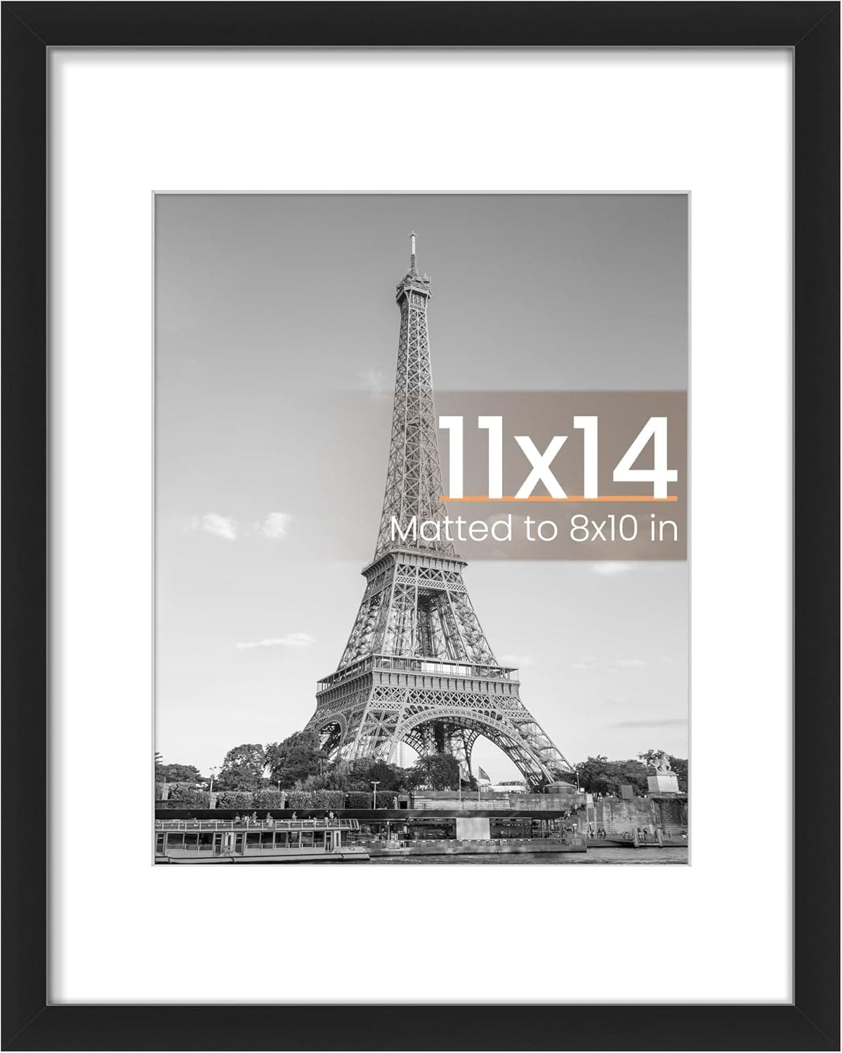 upsimples 11x14 Picture Frame, Wall Decor Photo Frames, Black 1 Pack | 11 x 14 Frame, 8x10 Frame with Mat for Gallery Wall, Family, Baby, Dog, Dorm, Christmas