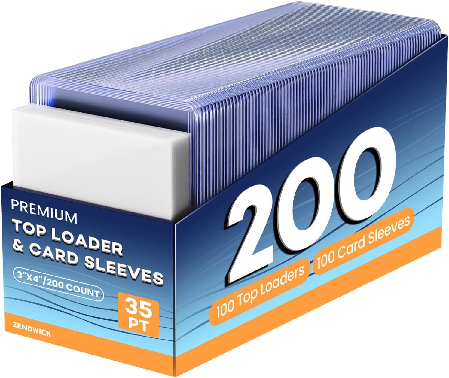 200 Card Sleeves Top Loaders for Cards, 3" x 4" Hard Plastic Toploaders | Baseball Card Protectors, Trading Card Holder for Football Sports Cards (100 Toploaders + 100 Penny Sleeves)