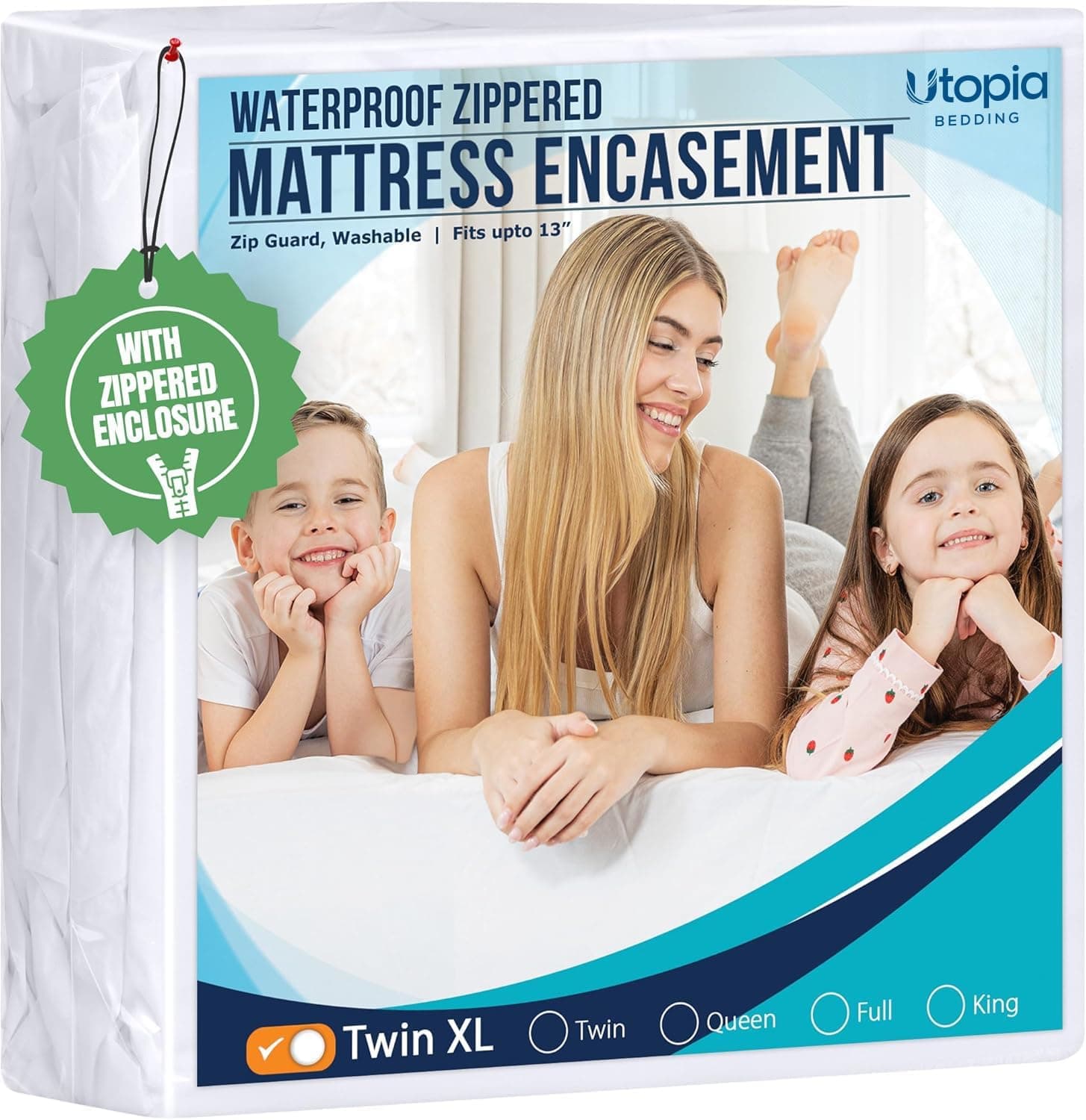 Utopia Bedding Mattress Protector Zippered Twin XL Size, 100% Waterproof Bed Bug and Dust Mite Proof Mattress Encasement, Absorbent 6 Sided Mattress Cover