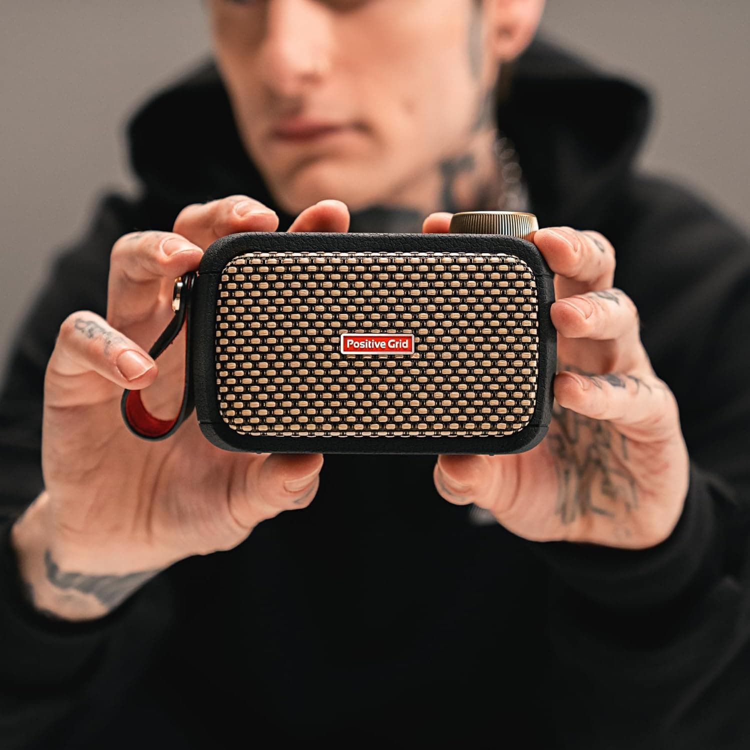 Positive Grid Spark GO 5W Ultra-Portable Smart Guitar Amp & Speaker | Ultra-portable amp & Bluetooth speaker in one. 33 amps, 43 effects, 100k+ tones, Spark AI, Smart Jam, up to 8-hr battery.