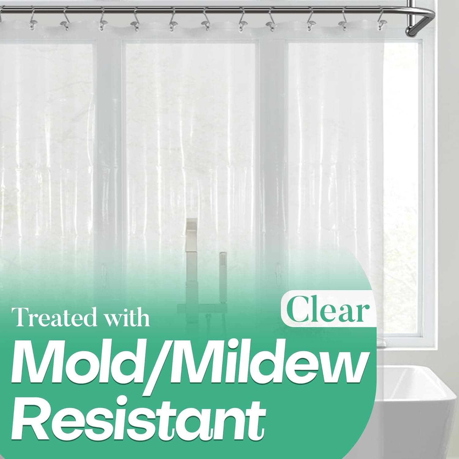 Clear Shower Curtain Liner with 3 Magnets, 72x72 | 12 Rustproof Grommets, Premium Flexible Sturdy Plastic Shower Curtain for Bathroom Lightweight, Waterproof,72W x 72H
