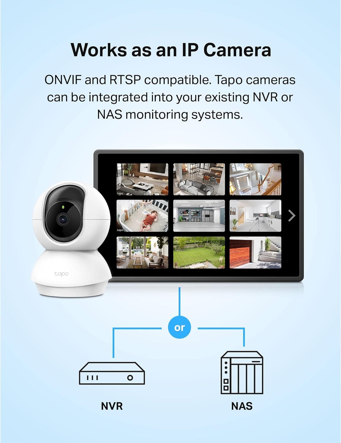 Tapo TP-Link 2K Pan Tilt Security Camera for Baby Monitor, Dog Camera w/Motion Detection, 2-Way Audio Siren, Night Vision, Cloud &SD Card Storage (Up to 256 GB), Works with Alexa & Google Home (C210)