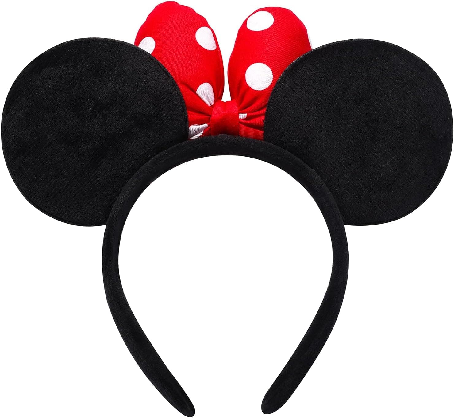 ODOCARE Handmade Mouse Ears Headband for Women and Ladies, Polka Dot Bow Mini Ears Costume Accessories
