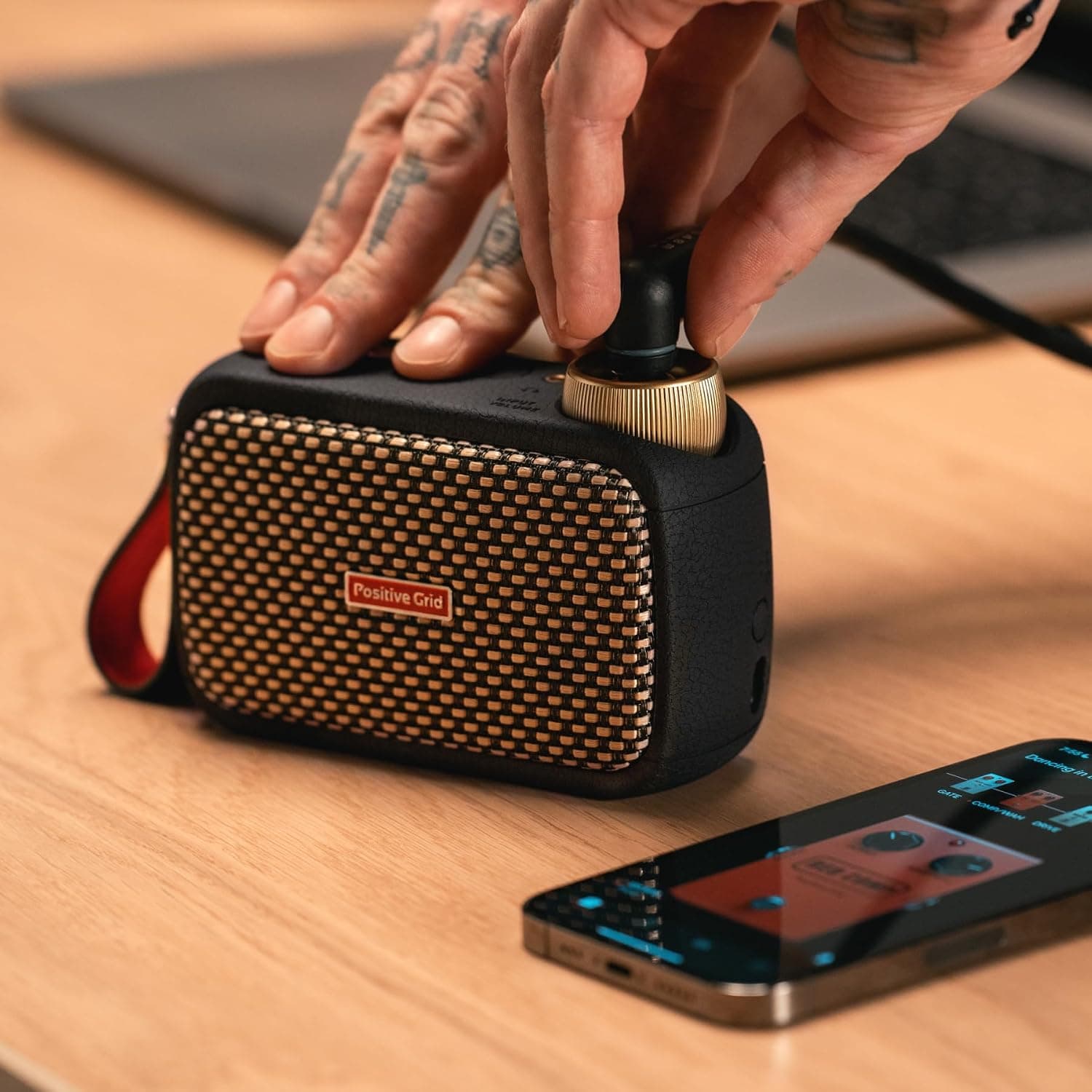 Positive Grid Spark GO 5W Ultra-Portable Smart Guitar Amp & Speaker | Ultra-portable amp & Bluetooth speaker in one. 33 amps, 43 effects, 100k+ tones, Spark AI, Smart Jam, up to 8-hr battery.