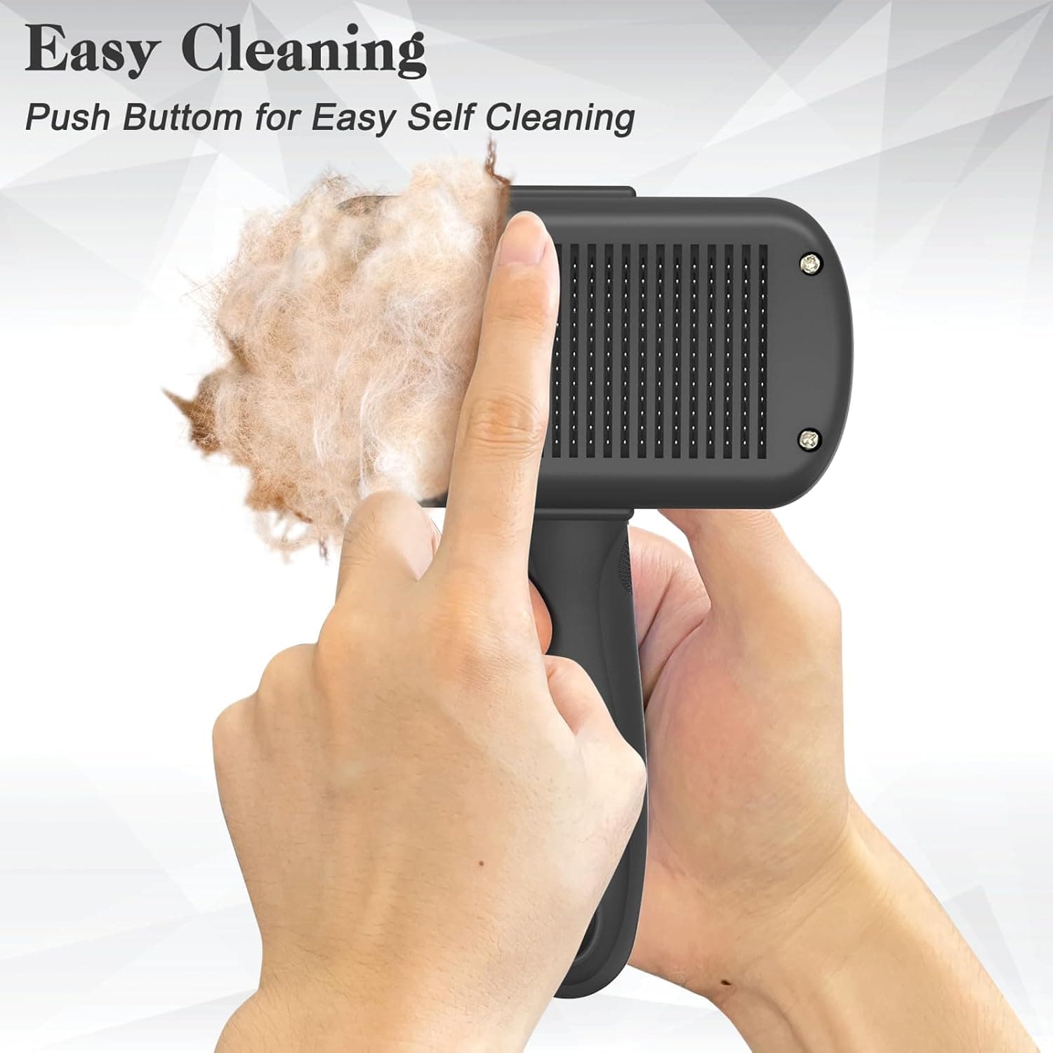 Dipoo Self Cleaning Shedding Brush - Skin Friendly Grooming Tool for Dogs, Cats, and Puppies, Deshedding and Hair Removal for Long and Short Haired Pets, Black | Skin Friendly Grooming Deshedding Tool and Hair Removal for Long and Short Haired Pets