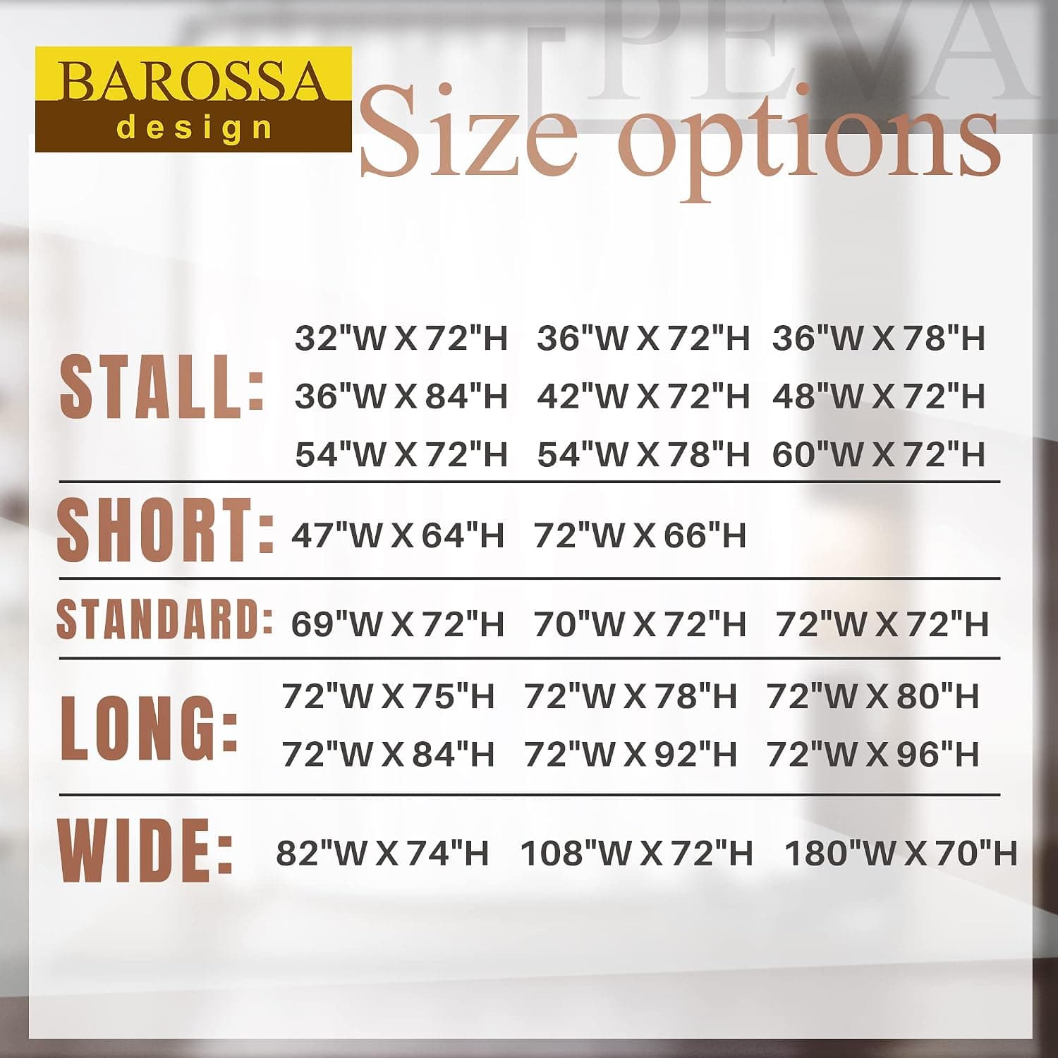 Barossa Design Premium Shower Curtain Liner Standard Size, Clear | Oeko-tex Certified, Rustproof Grommets, 3 Bottom Magnets, Waterproof PEVA, Cute Lightweight Bathroom Curtain