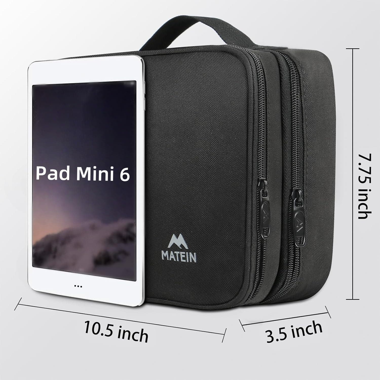 MATEIN Electronics Organizer Travel Case, Cable Organizer Bag, Black | Water Resistant, Gifts for Men, Storage Bag for Camera Accessories, for Travel Essentials, Phone, Cord & Tablet