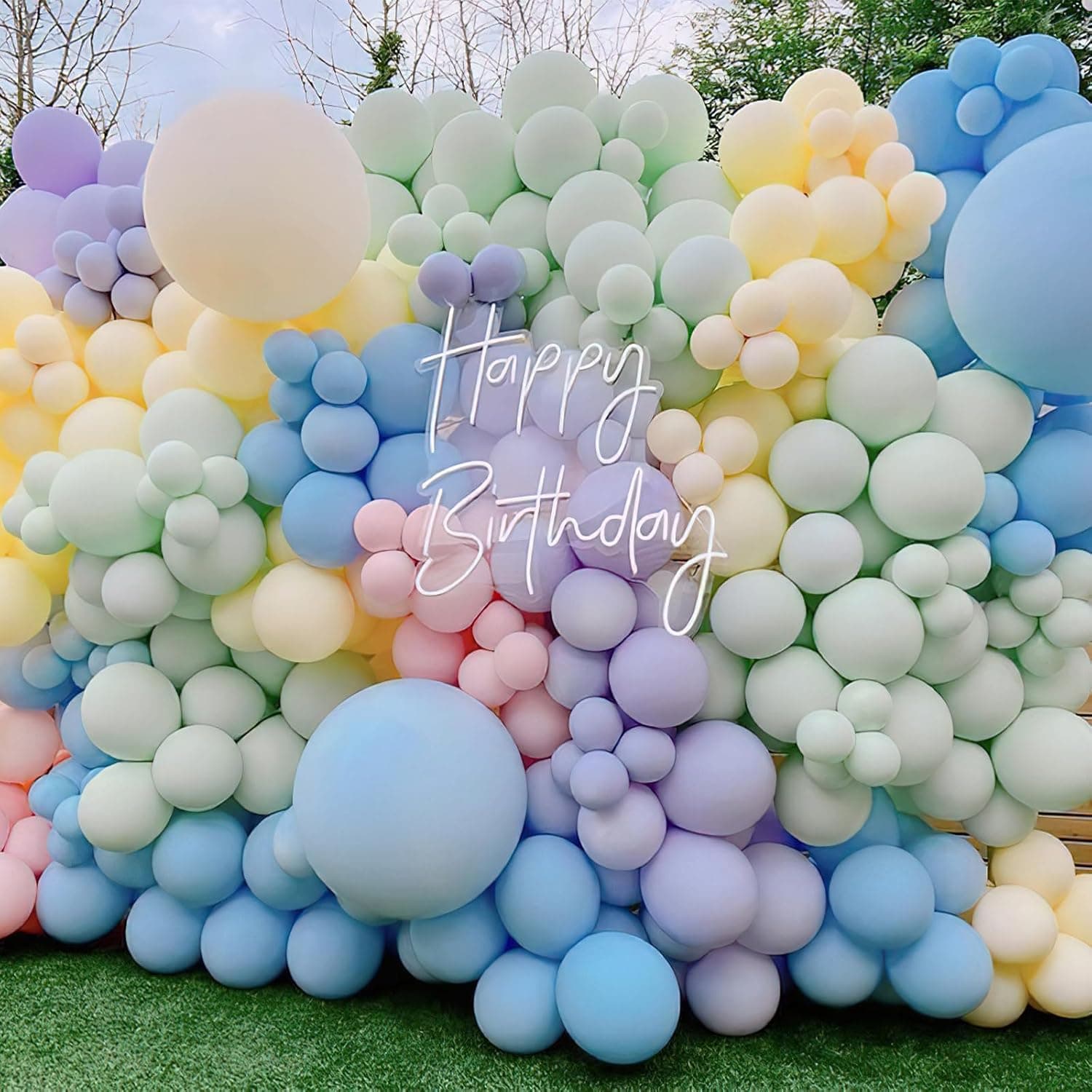PartyWoo Pastel Rainbow Balloons 100pcs Latex Helium Balloons 12 Inch | Baby Shower Gender Reveal Engagement Bachelorette Easter Bridal Anniversary Retirement Party Decorations