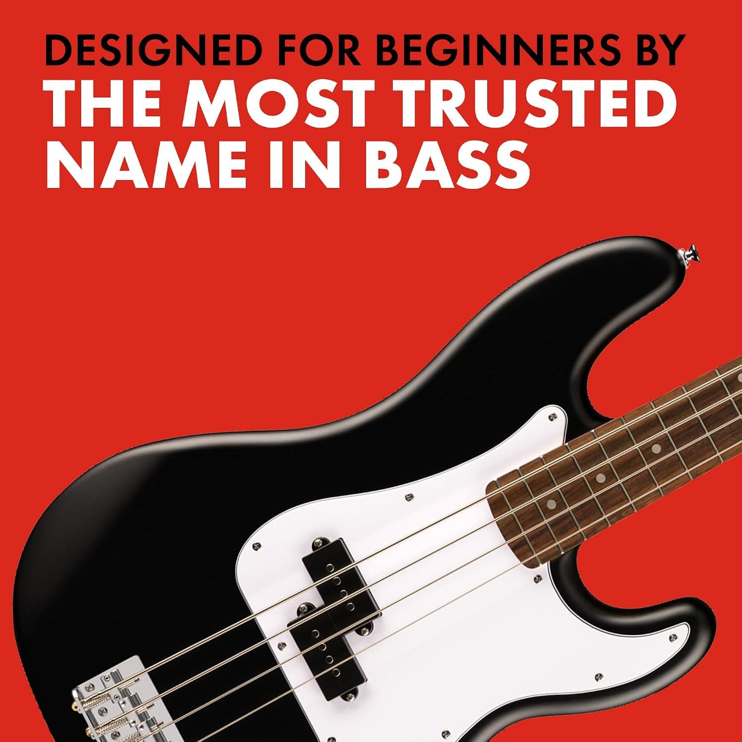 Fender Squier Debut Series Beginner Precision Bass Guitar Kit w/Amp, Black | Includes Rumble 15 amp, padded gig bag, cable, bass guitar starter kit, 2-year warranty, everything included