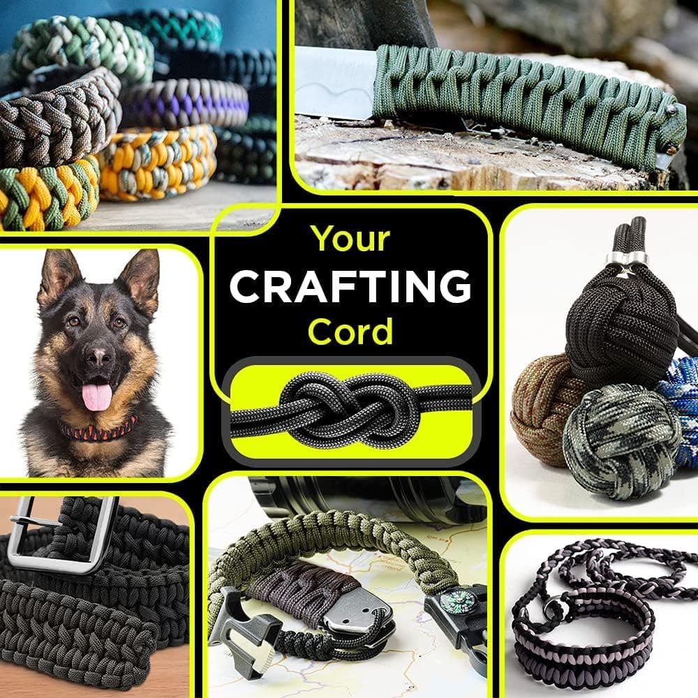 Paracord Rope 550 lb 4mm – Parachute Cord – Utility Camping Rope | 550 Paracord Type III, 50ft to 1000ft, 45+ Colors, Survival and Tactical Outdoor Gear, Nylon Core Para Cord for Clothesline