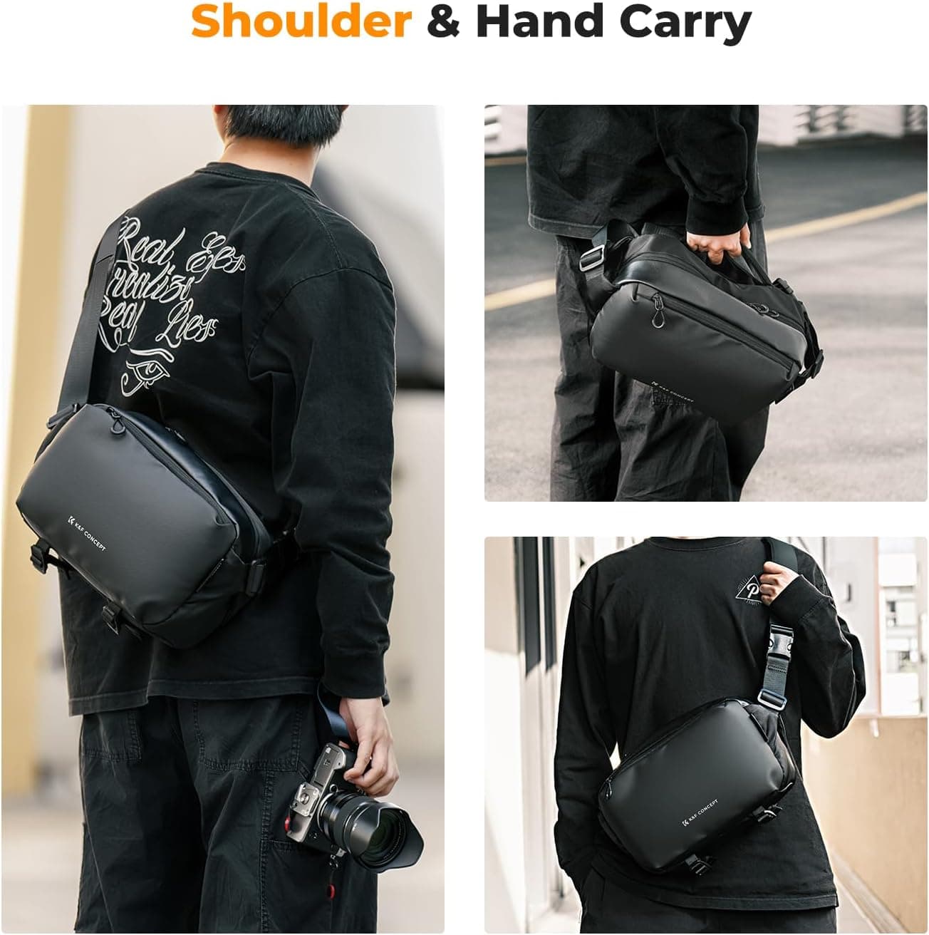 K&F CONCEPT Camera Sling Bag, Everyday Shoulder Crossbody Bag | Multifunction Photography Portable Bag, DSLR/SLR/Mirrorless Camera Case, Compatible for Canon/Nikon/Sony, BS01