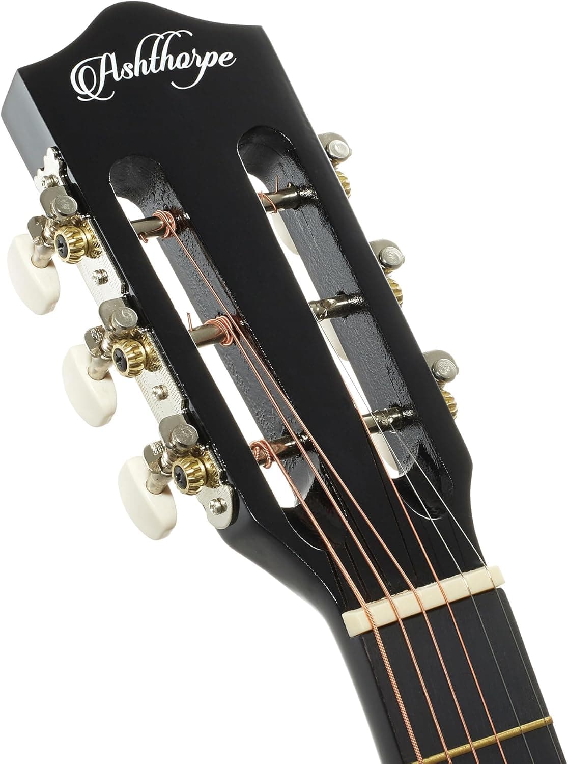 Ashthorpe 38-inch Beginner Acoustic Guitar (Black), Starter Kit with Gig Bag, Extra Strings, Strap, Picks, and Lessons