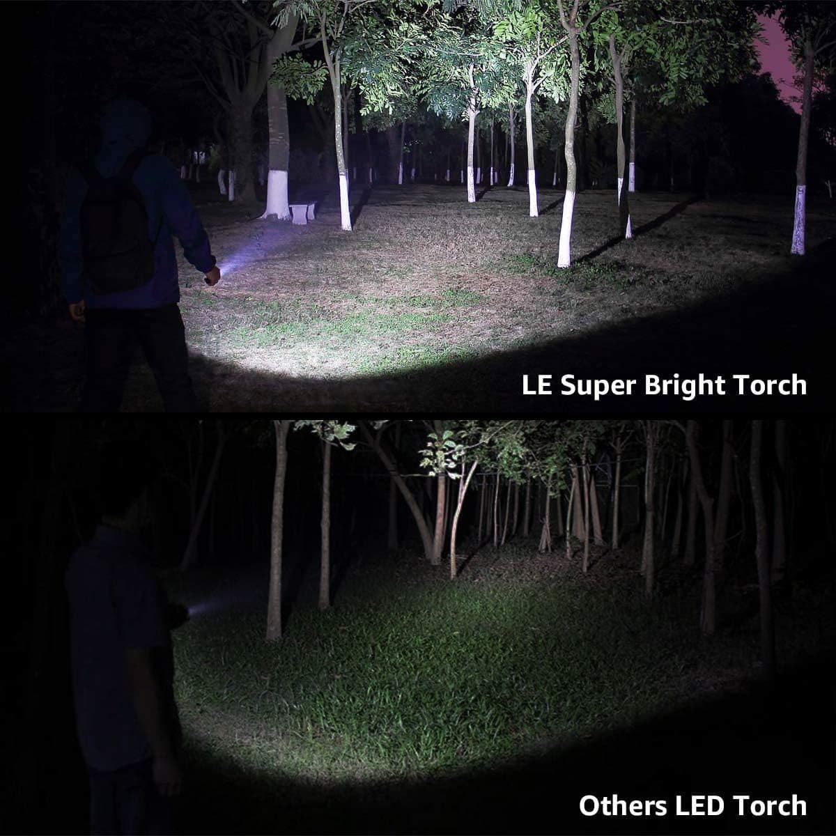 Lepro Lighting Ever LED Flashlight, High Lumens Waterproof Adjustable Focus | Small, lightweight. For outdoor, camping, emergency, tactical use. AAA batteries included. Adjustable zoom focus.