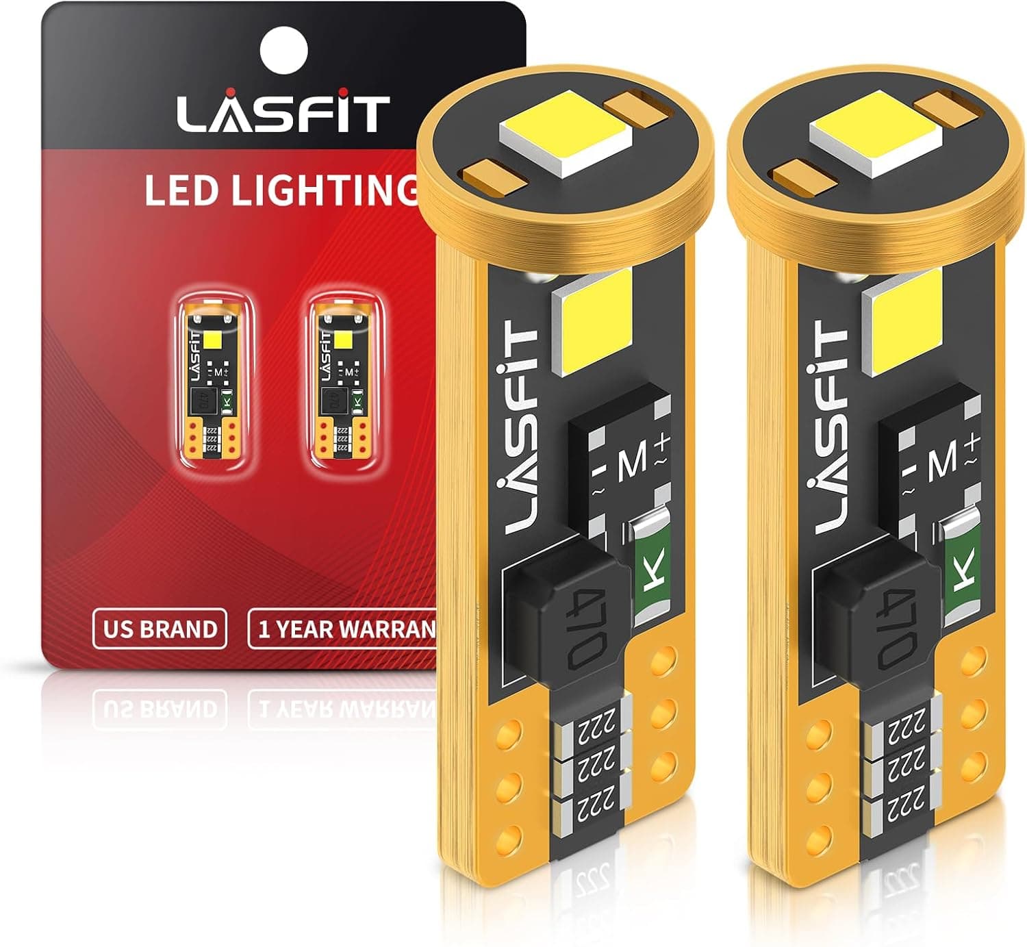 LASFIT 194 LED Bulb for License Plate Bulb White Bright,T10 168 LED Bulbs Canbus Error Free, 400LM 6000K 192 2825 W5W for Dome Map Trunk Cargo Lights (2-Pack)