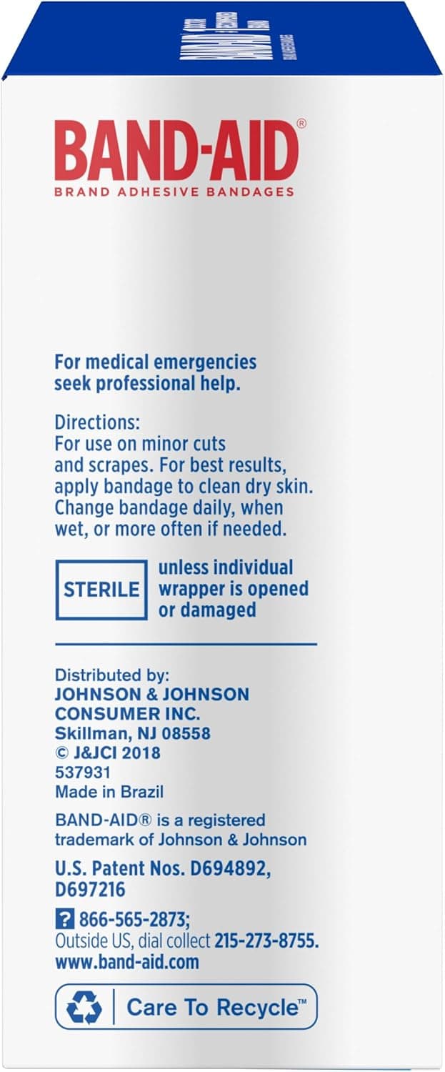 BAND-AID Brand Tru-Stay Sheer Adhesive Bandages, Assorted Sizes, 80 Count | Dependable Lightweight Protection, Sterile Wound Care for Minor Cuts & Scrapes, First Aid Kit Essential, Flexible Comfort