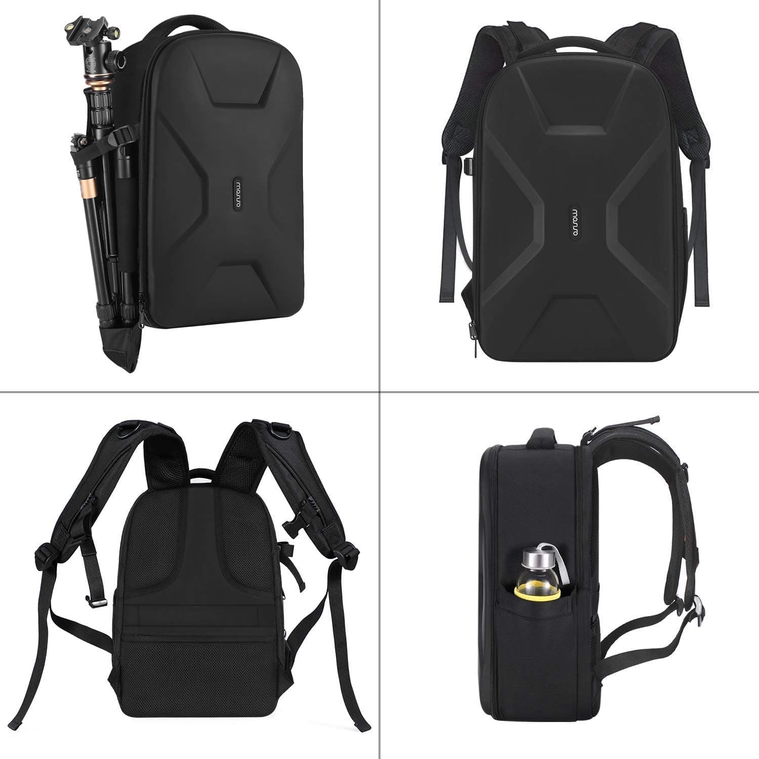 MOSISO Camera Backpack, DSLR/SLR/Mirrorless Photography Camera Bag | 15-16 inch Waterproof Hardshell Case with Tripod Holder&Laptop Compartment Compatible with Canon/Nikon/Sony, Black