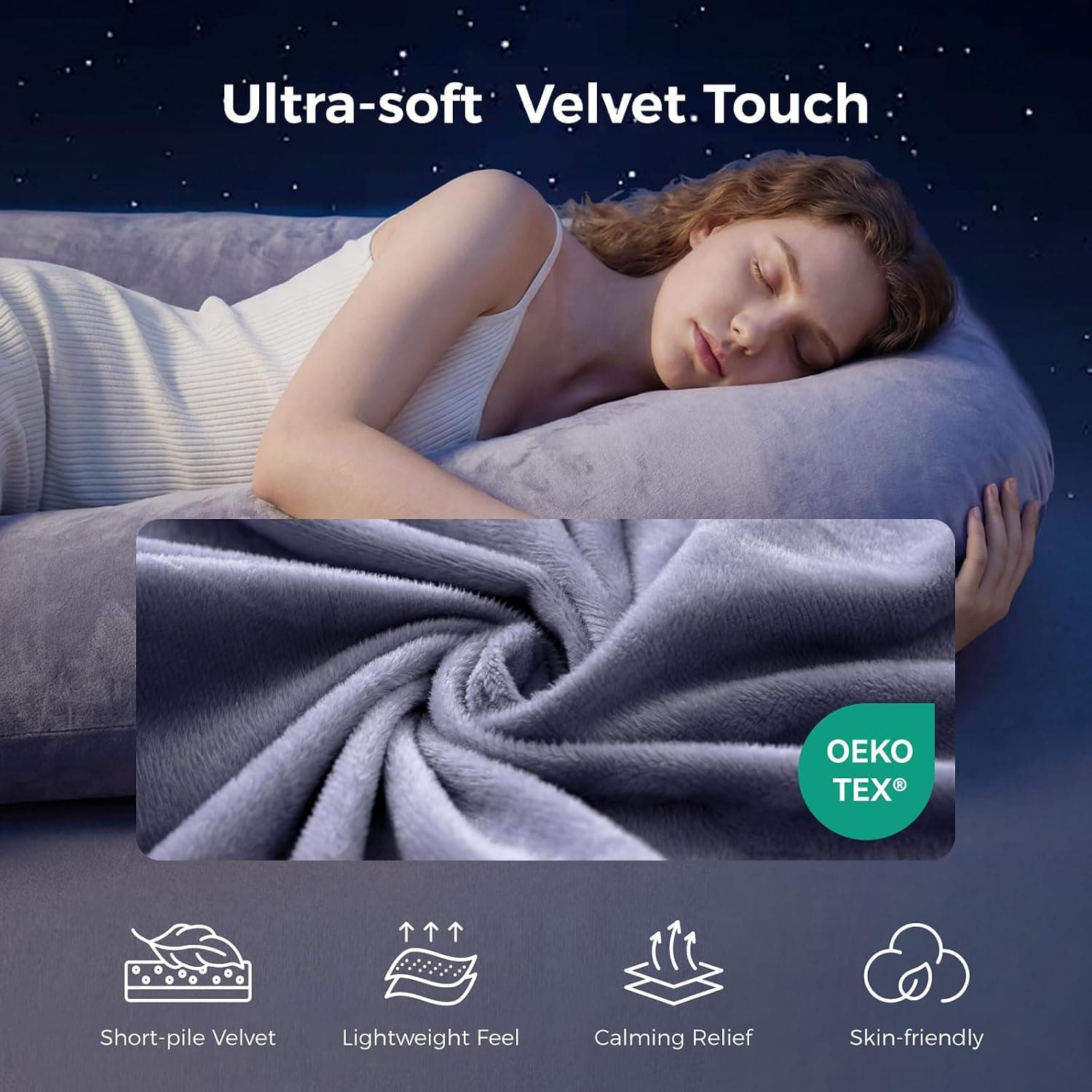 Momcozy Pregnancy Pillow for Sleeping - U Shaped Full Body Maternity Pillow | Removable Cover, Support for Back, Legs, Belly, Hips for Pregnant Women, Side Sleeper, Pregnancy Gifts & Essentials, 57 Inch