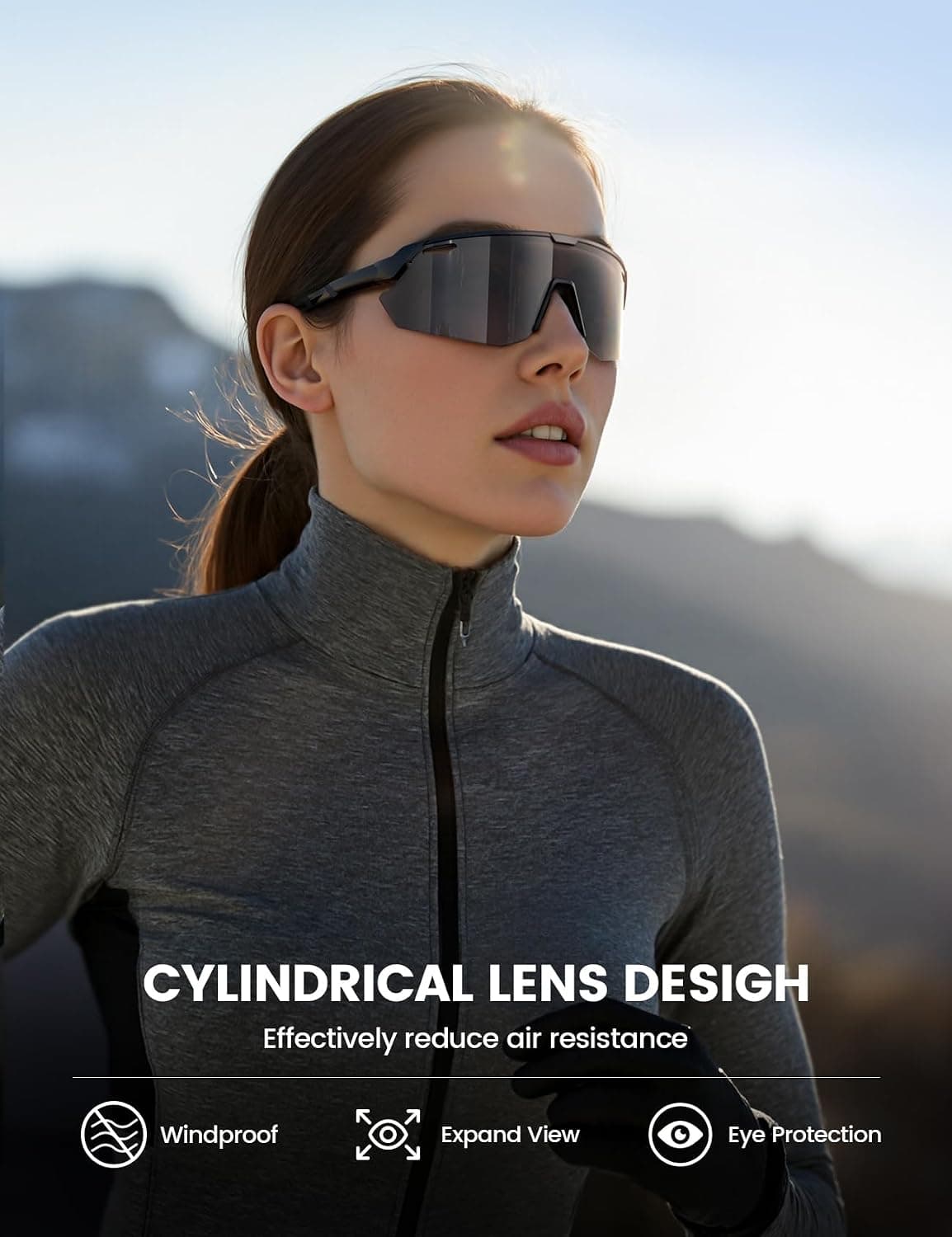 Lamicall 24g Polarized Sports Sunglasses for Men Women - UV400 Protection Sun Glasses for Baseball Running Cycling Fishing