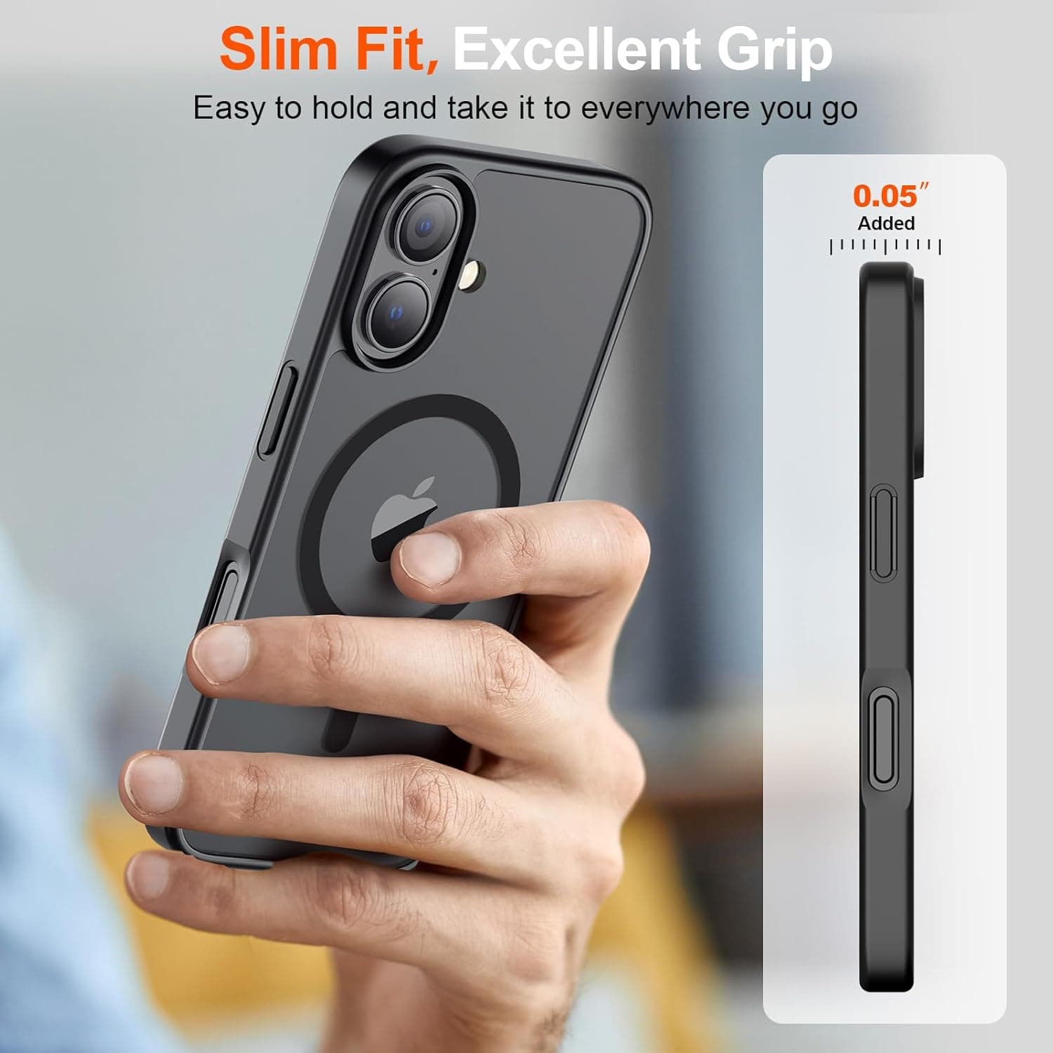 SUPFINE Magnetic for iPhone 17 Case Black with Screen Protector | Translucent Matte Phone Cover, Compatible with MagSafe, Military Grade Drop Proof, Rugged Shockproof Protective