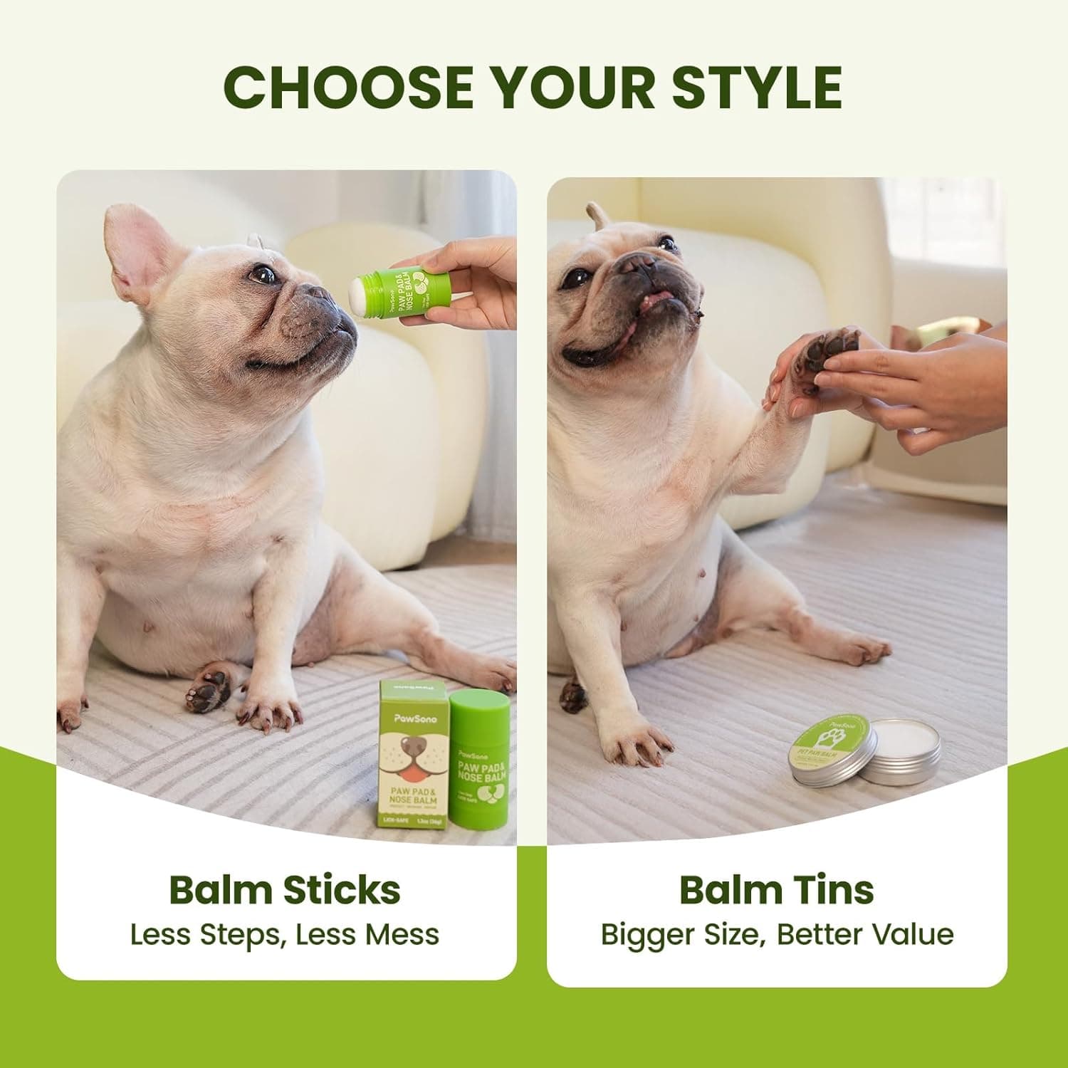 Lick-Safe Dog Paw & Nose Balm with Coconut Oil | All-Natural Moisturizer & Soother for Dry, Cracked Pads & Snout, Heat & Cold Pavement Protection, Horse Hoof Care