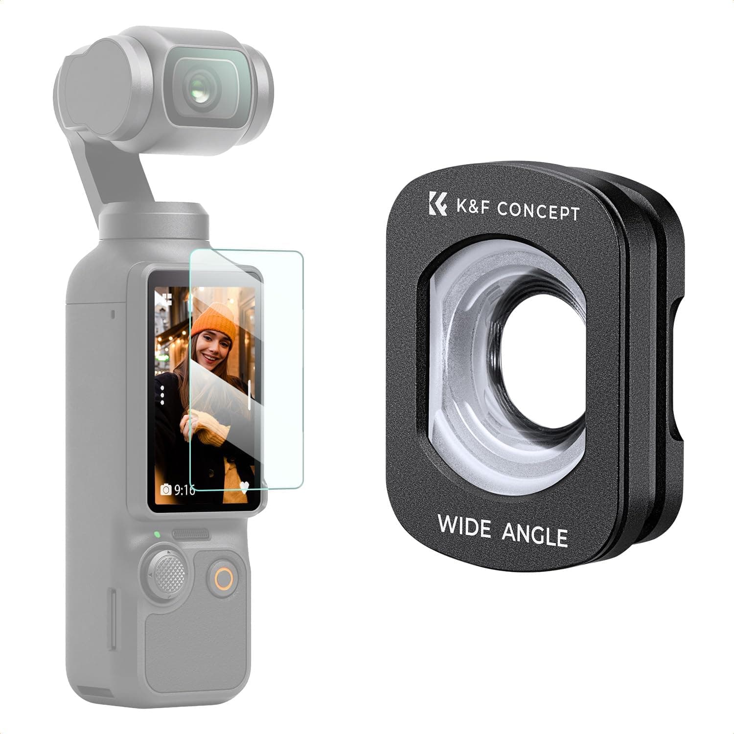 K&F CONCEPT Magnetic Wide-Angle Lens | Compatible with DJI Osmo Pocket 4 & Pocket 3, Xtra Muse, Multi-coated, Optical Glass, FD161
