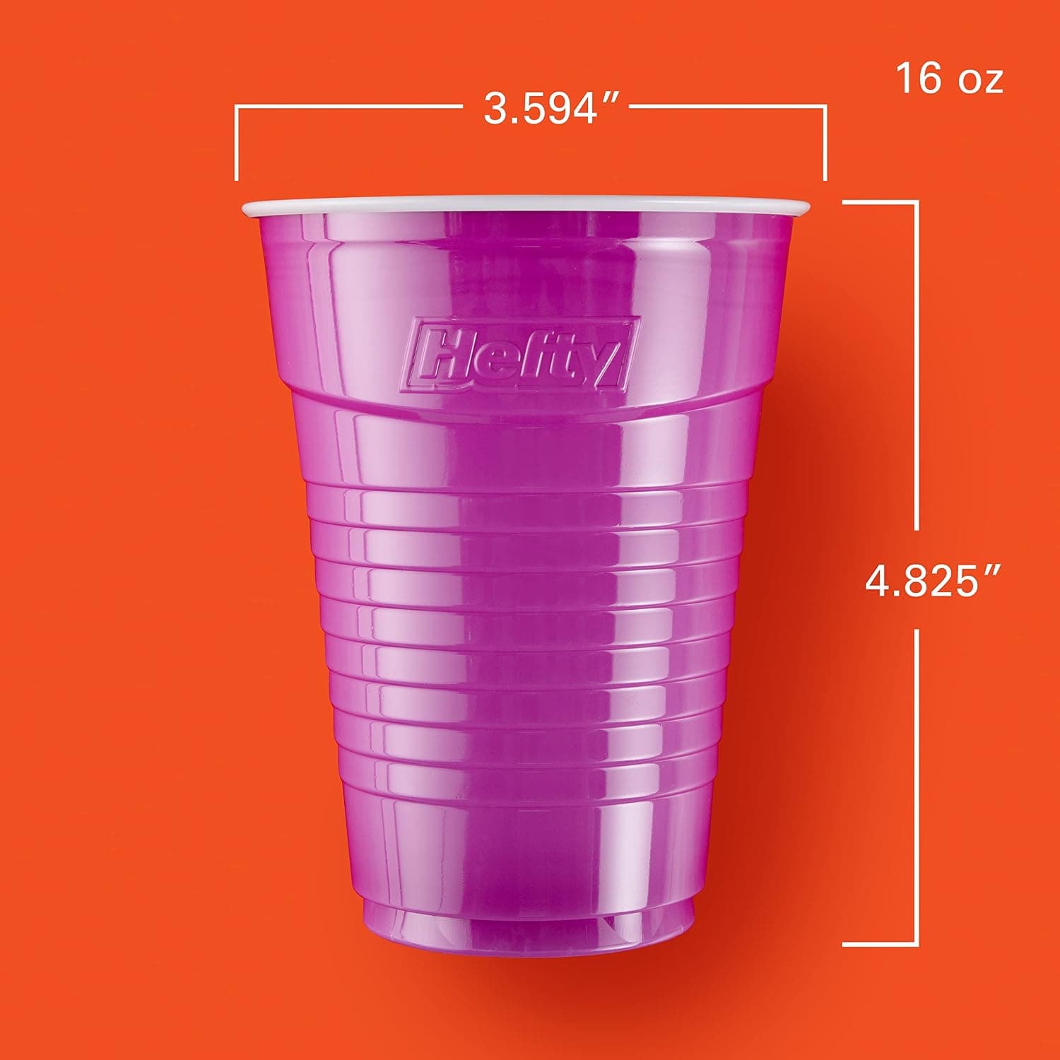 Hefty Party On Disposable Plastic Cups, Assorted, 16 Ounce, 100 Count | Bulk Pack, Disposable Plastic Cups for Parties, 4 Fun Colors, Easy-to-Grip Design, Ideal for Large Tailgates, BBQs, Birthdays