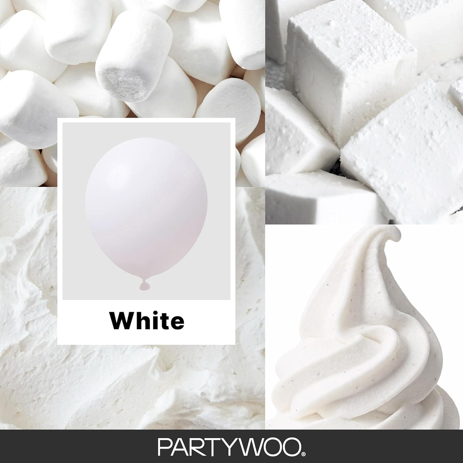 PartyWoo White Balloons 140pcs Different Sizes of 18 12 10 5 Inch | 18 12 10 5 Inch for Wedding Bridal Graduation Baby Shower Birthday Bridal Shower Gender Reveal Party Decorations White-Y13