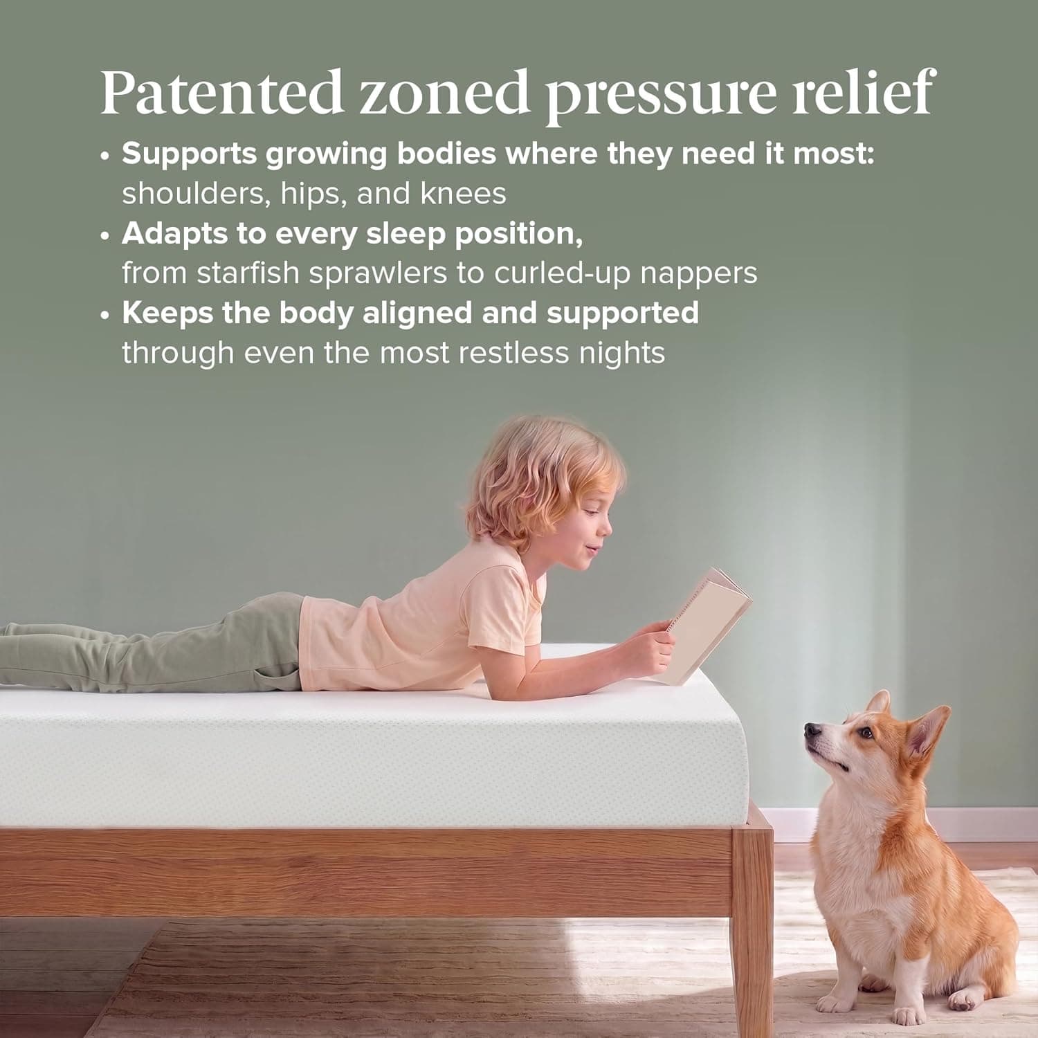 Zinus 5 Inch Twin Green Tea Memory Foam Mattress, Medium Firm Feel | Pressure-Relieving Comfort & Full-Body Support, Naturally Fresh, CertiPUR-US & OEKO-TEX Certified Safe Materials