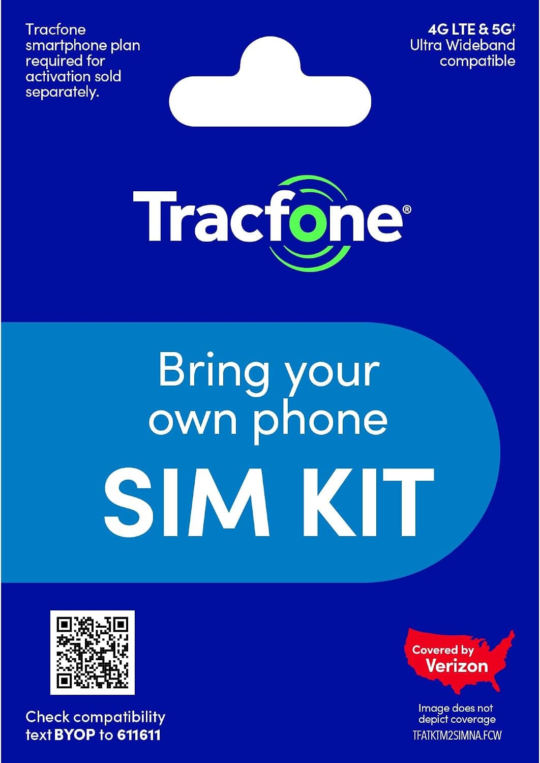 Tracfone - US Prepaid SIM Card (3 in 1) | Bring Your Own Phone Kit | Phone Plans Starting at $15/mo up to $50/mo | Nation-Wide 4G LTE/5G Coverage | Phone Plans Starting at $15/mo up to $50/mo | Nation-Wide 4G LTE/5G Coverage